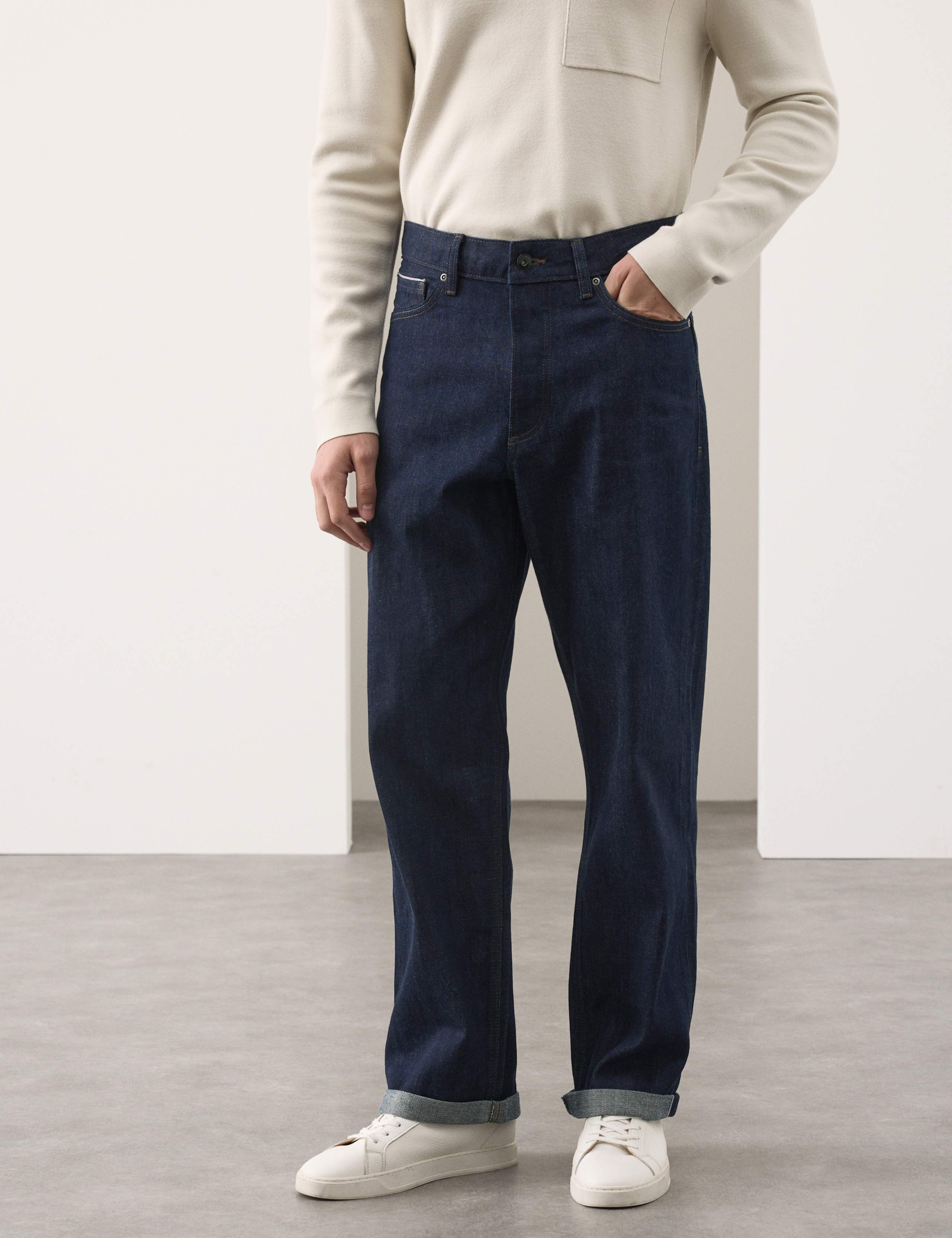 Loose Fit Pure Cotton Japanese Selvedge Jeans