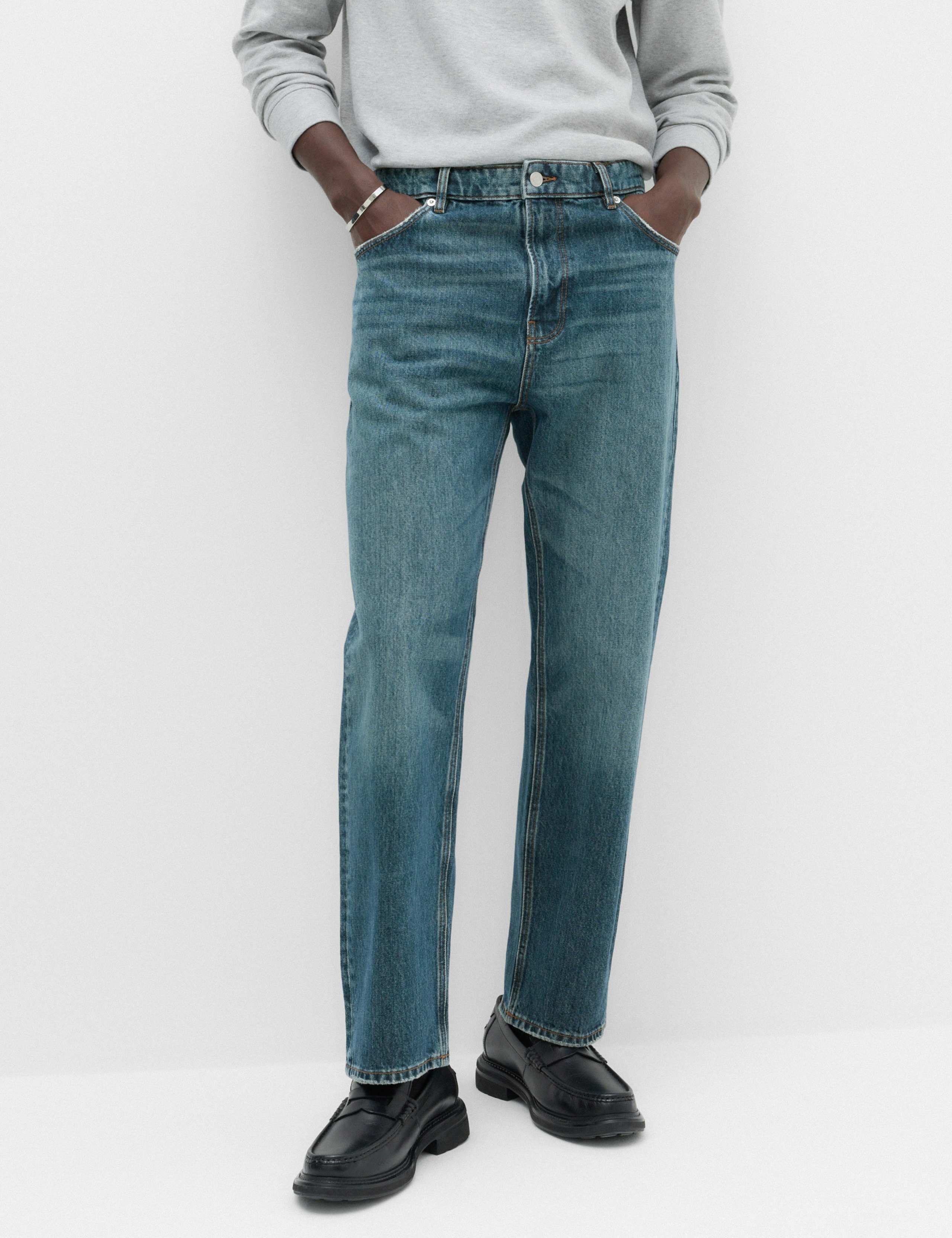 Straight Fit Pure Cotton Heavyweight Jeans