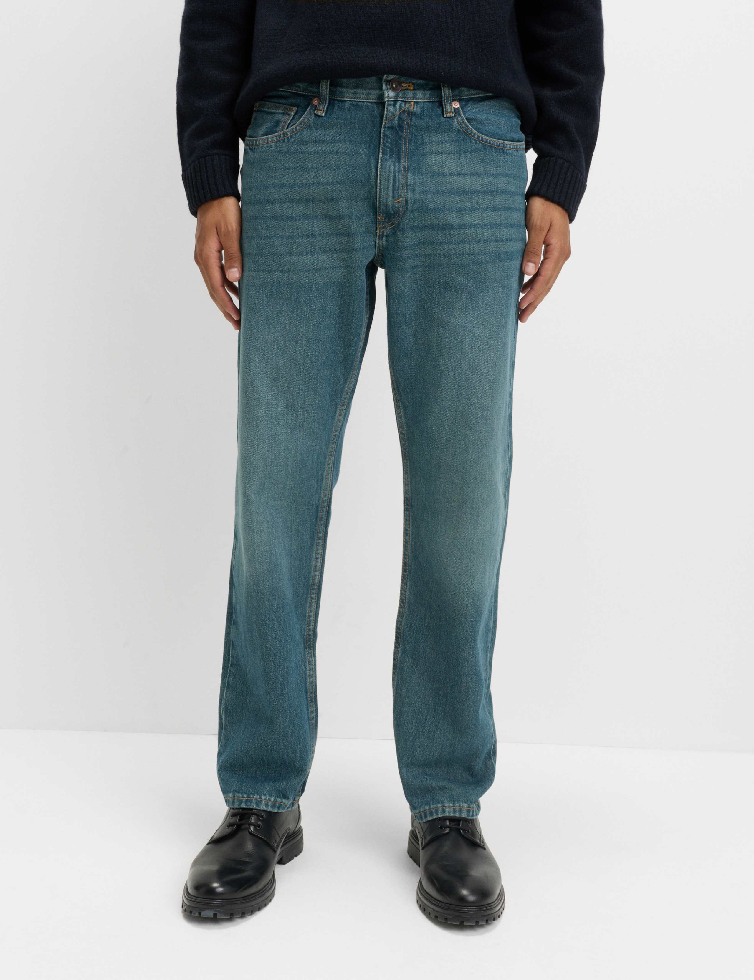 Straight Fit Rigid Denim Jeans