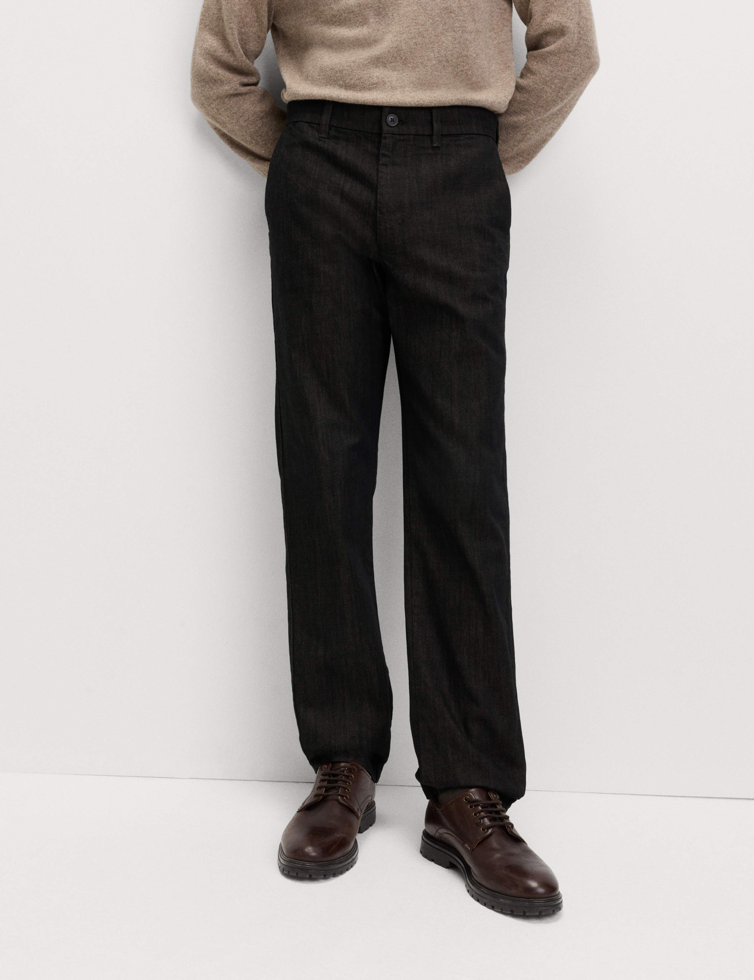 Straight Fit Denim Chinos