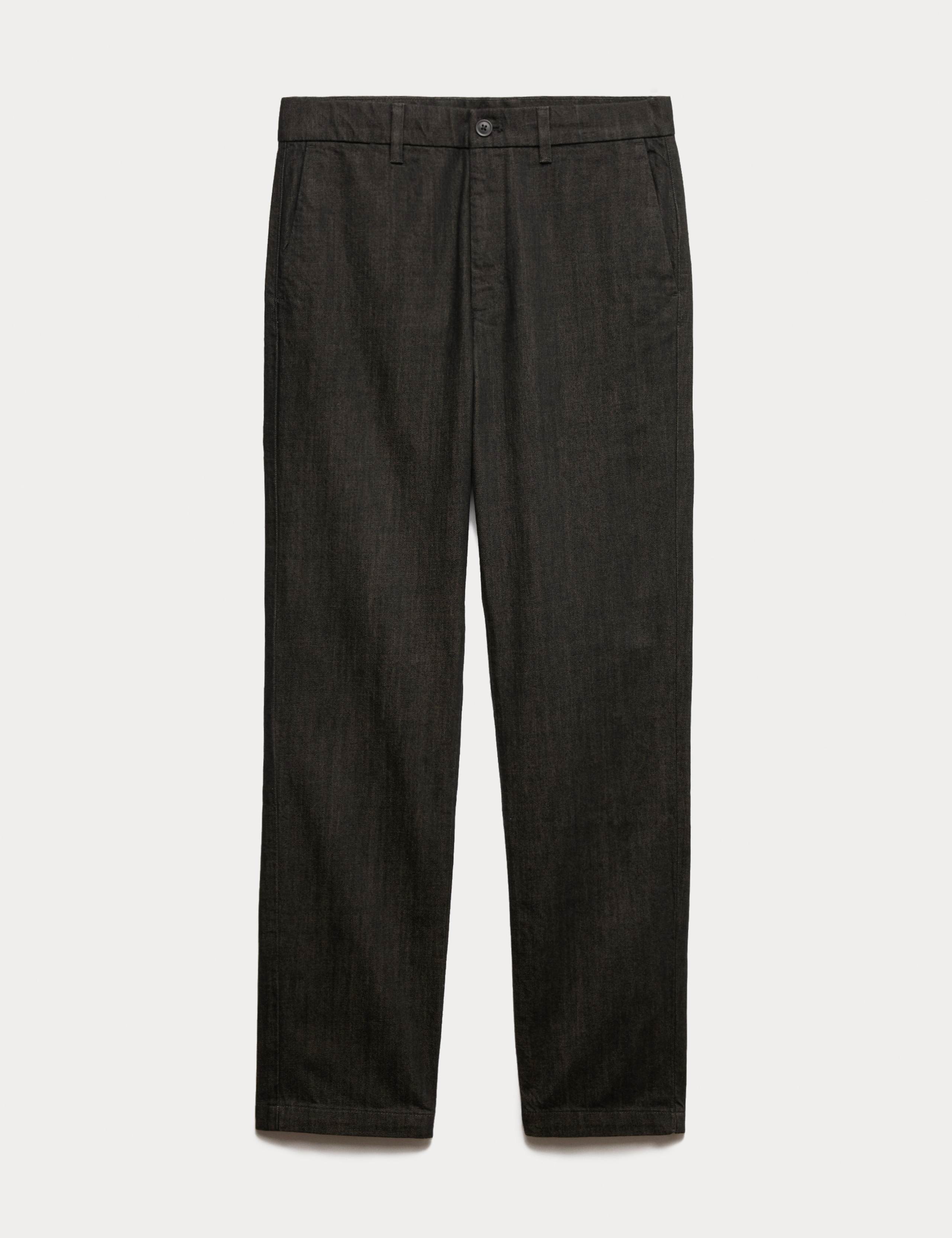 Straight Fit Denim Chinos