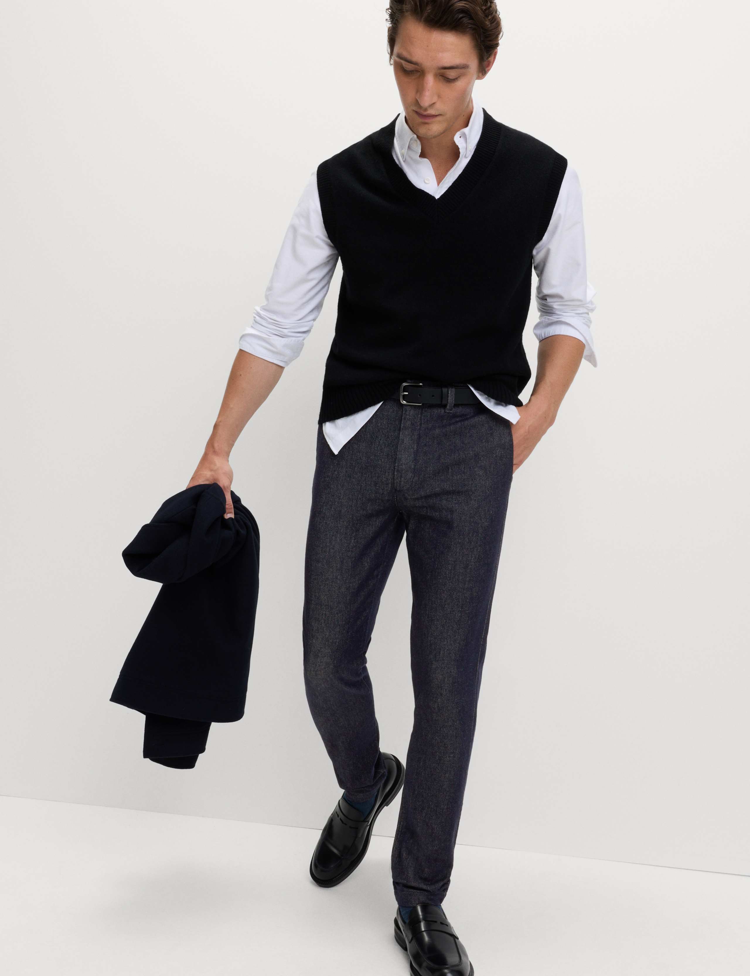 Tapered Fit Denim Chinos