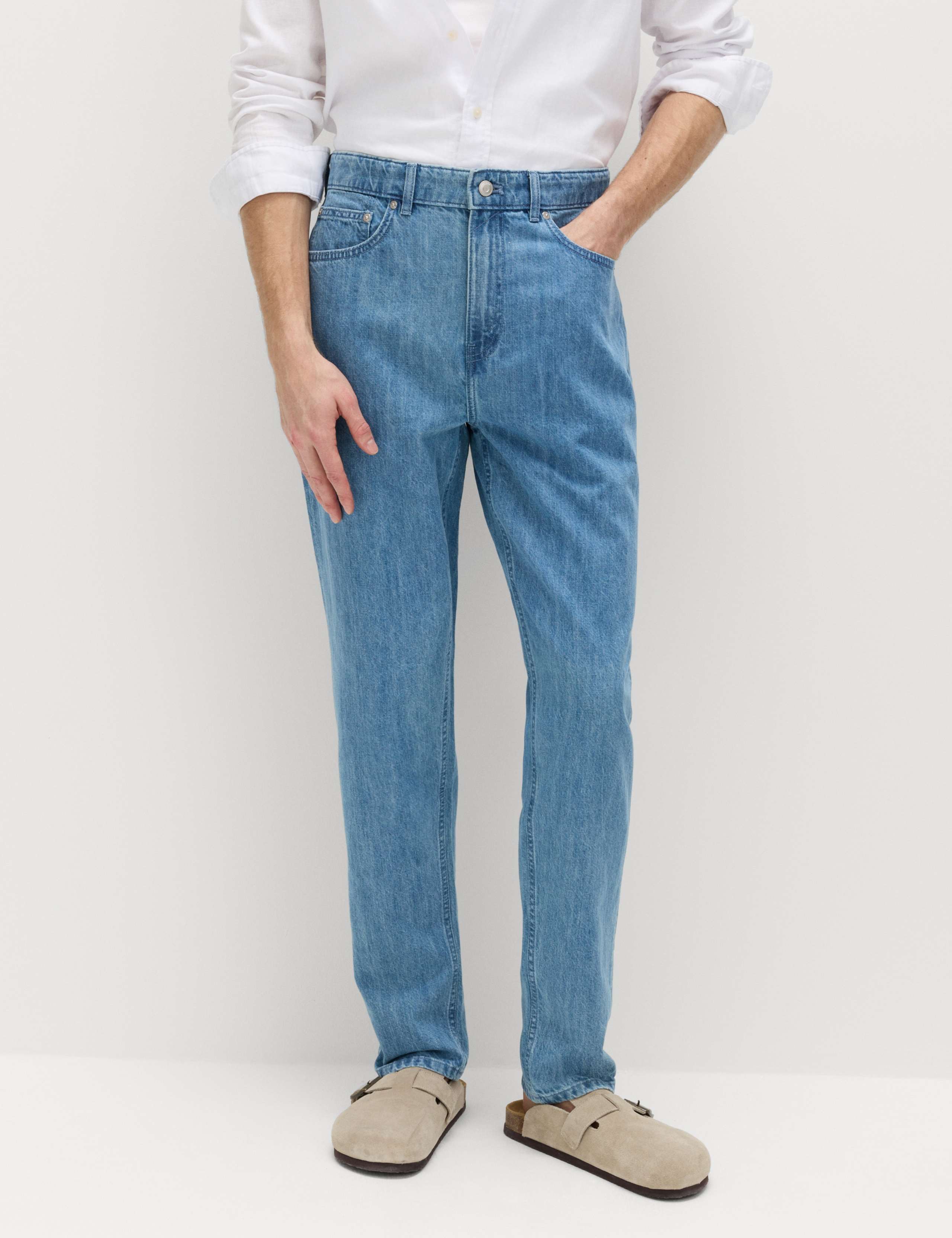 Tapered Fit Lightweight Cotton Rich Jeans