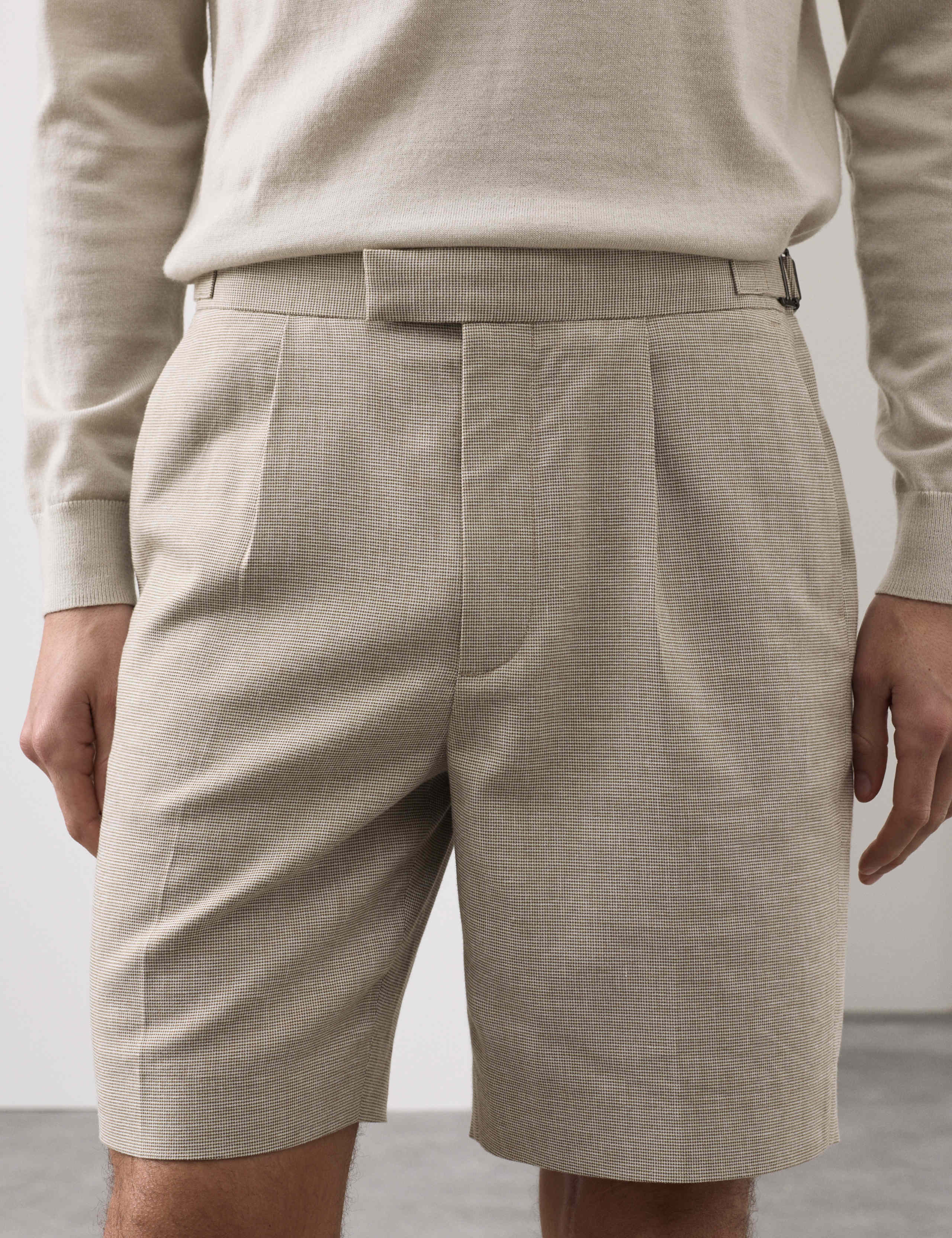 Regular Fit Textured Linen Shorts