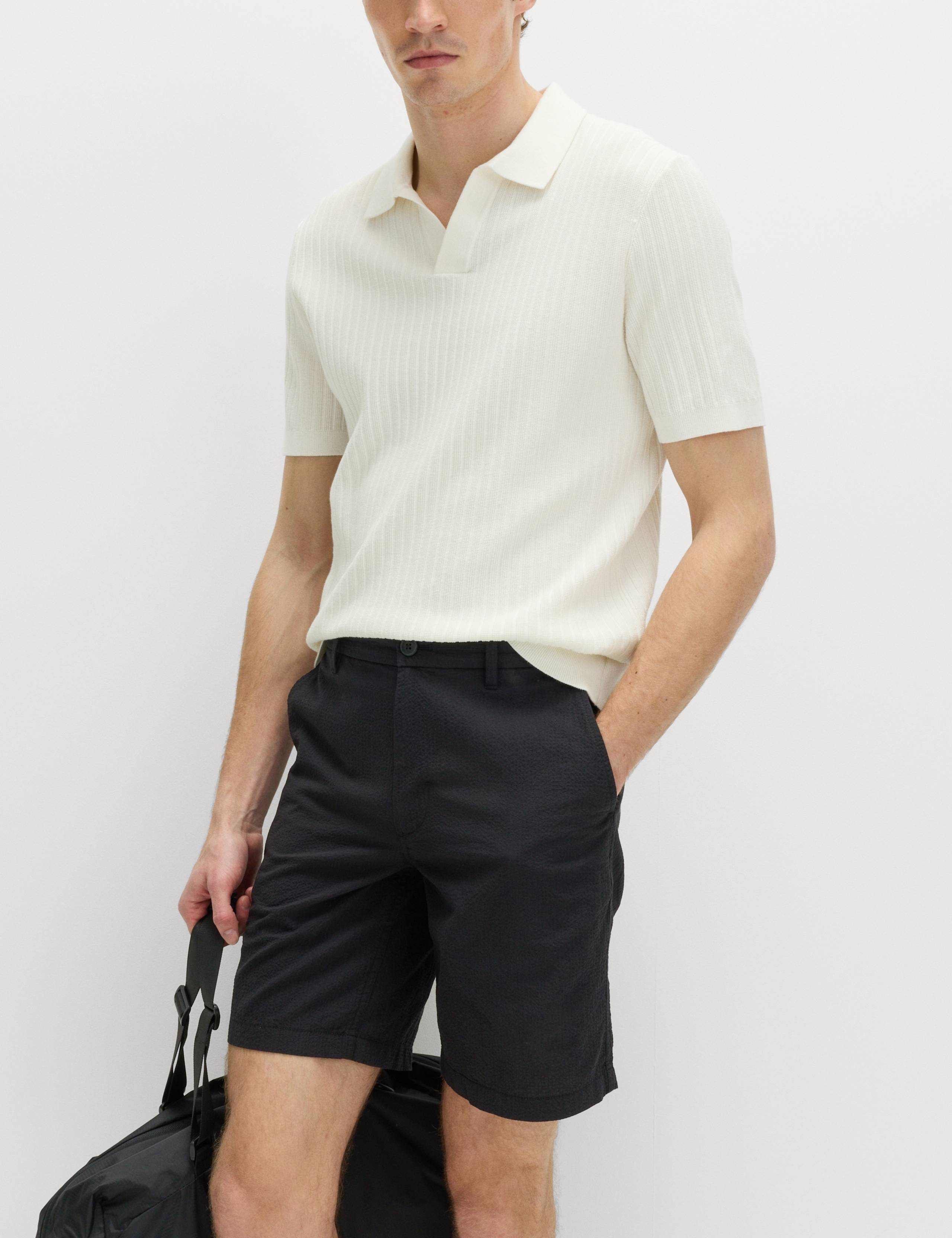 Half-Elasticated Waist Seersucker Chino Shorts