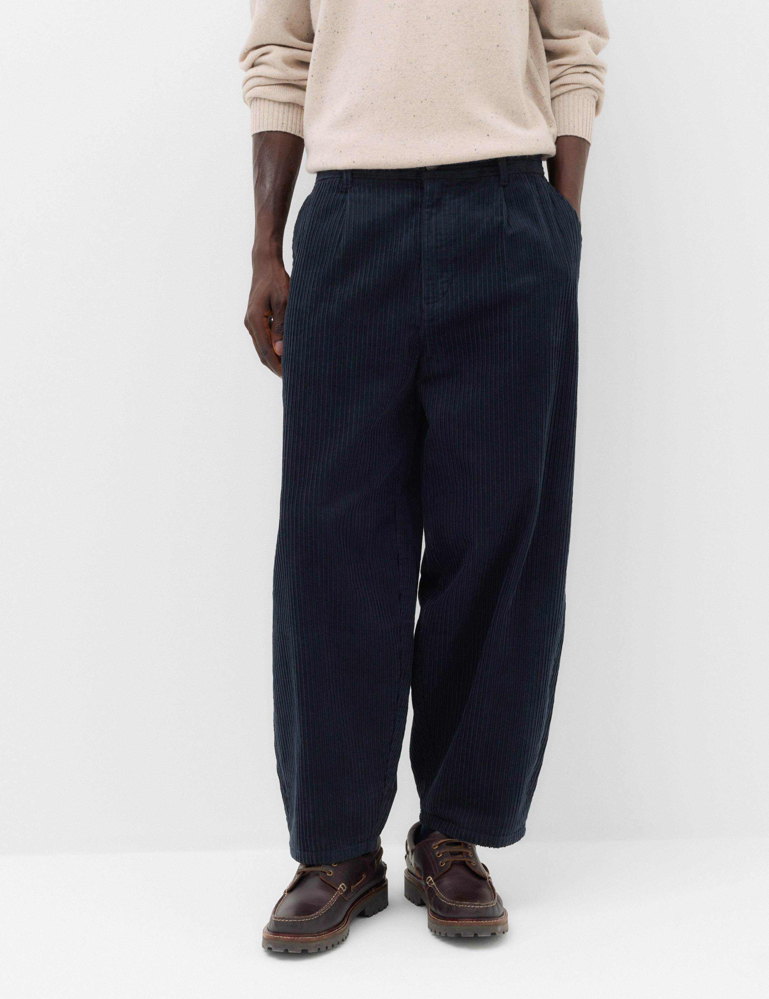 Barrel Fit Corduroy Trousers