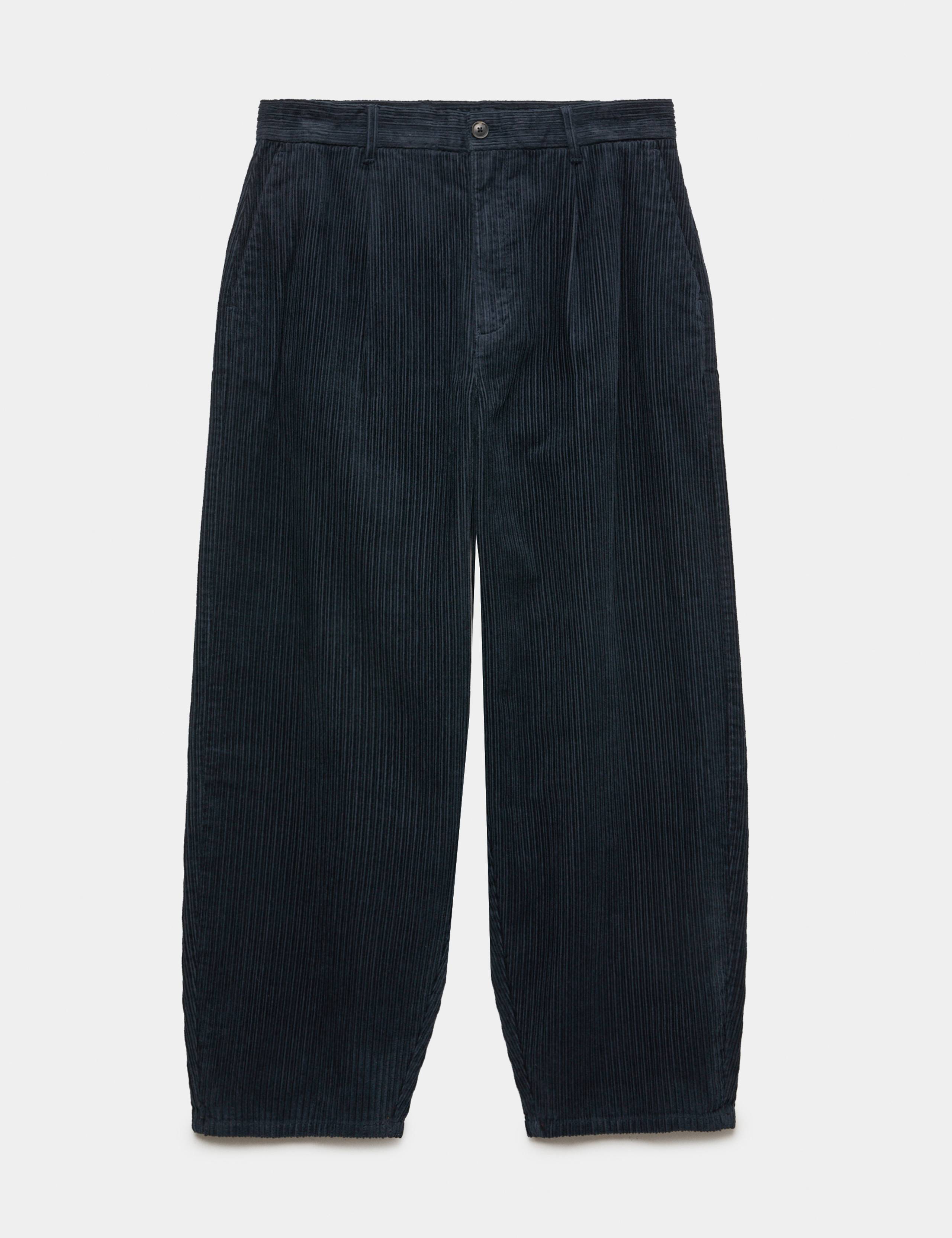 Barrel Fit Corduroy Trousers