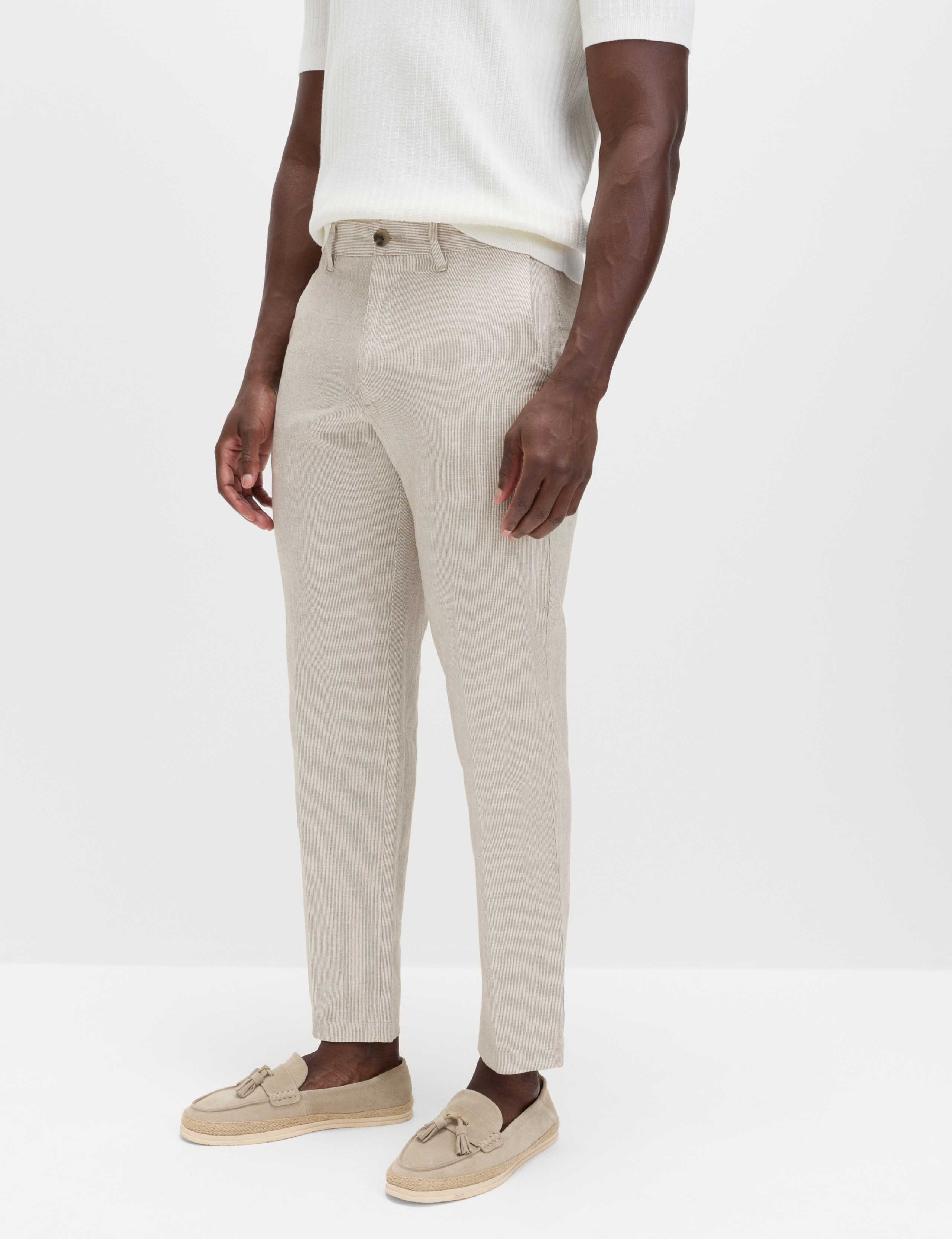 Regular Fit Linen Blend Chinos