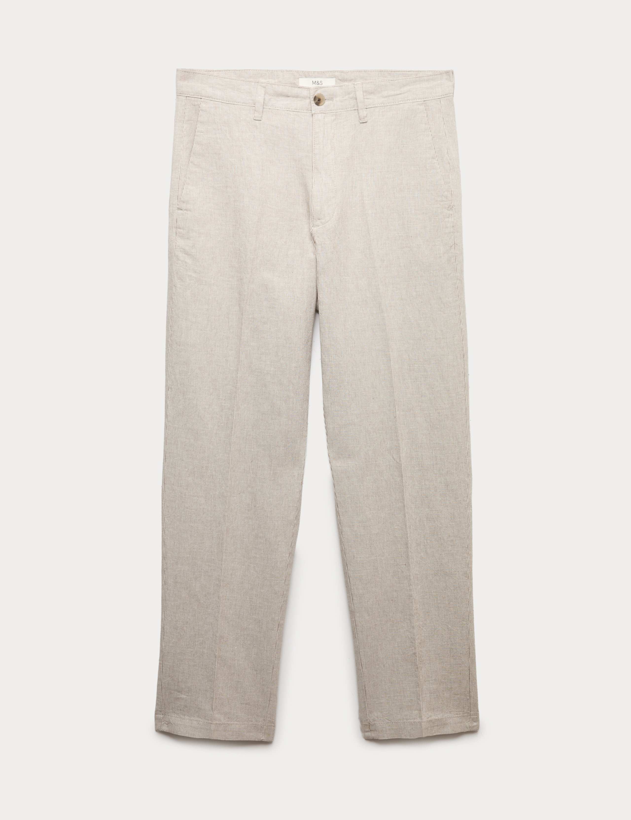 Regular Fit Cotton Linen Blend Chinos