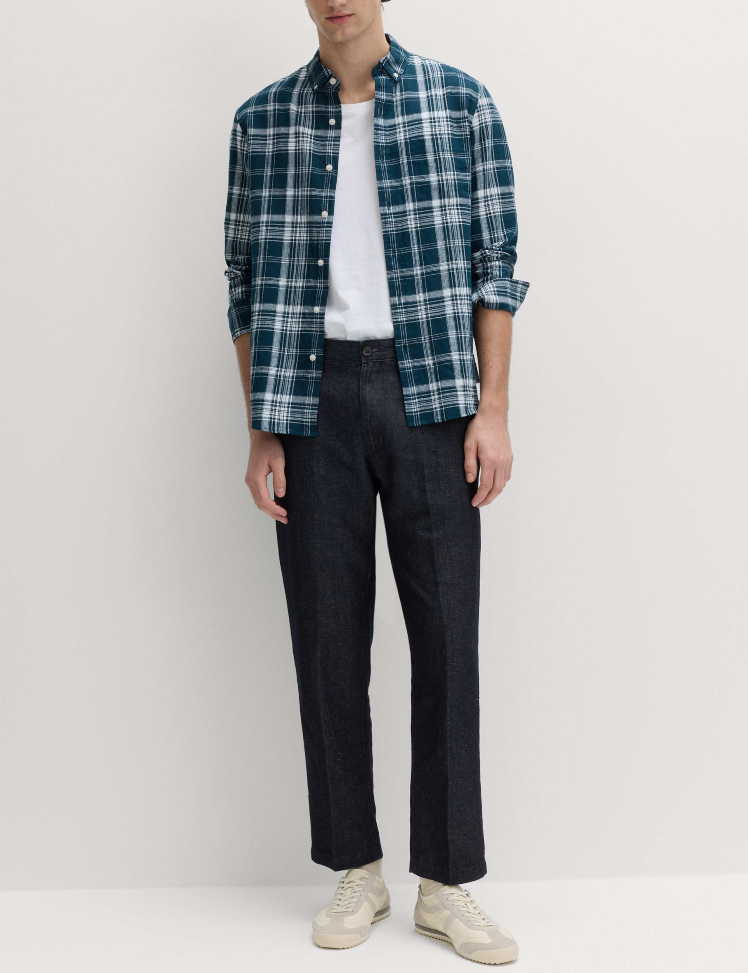 Regular Fit Cotton Linen Blend Chinos