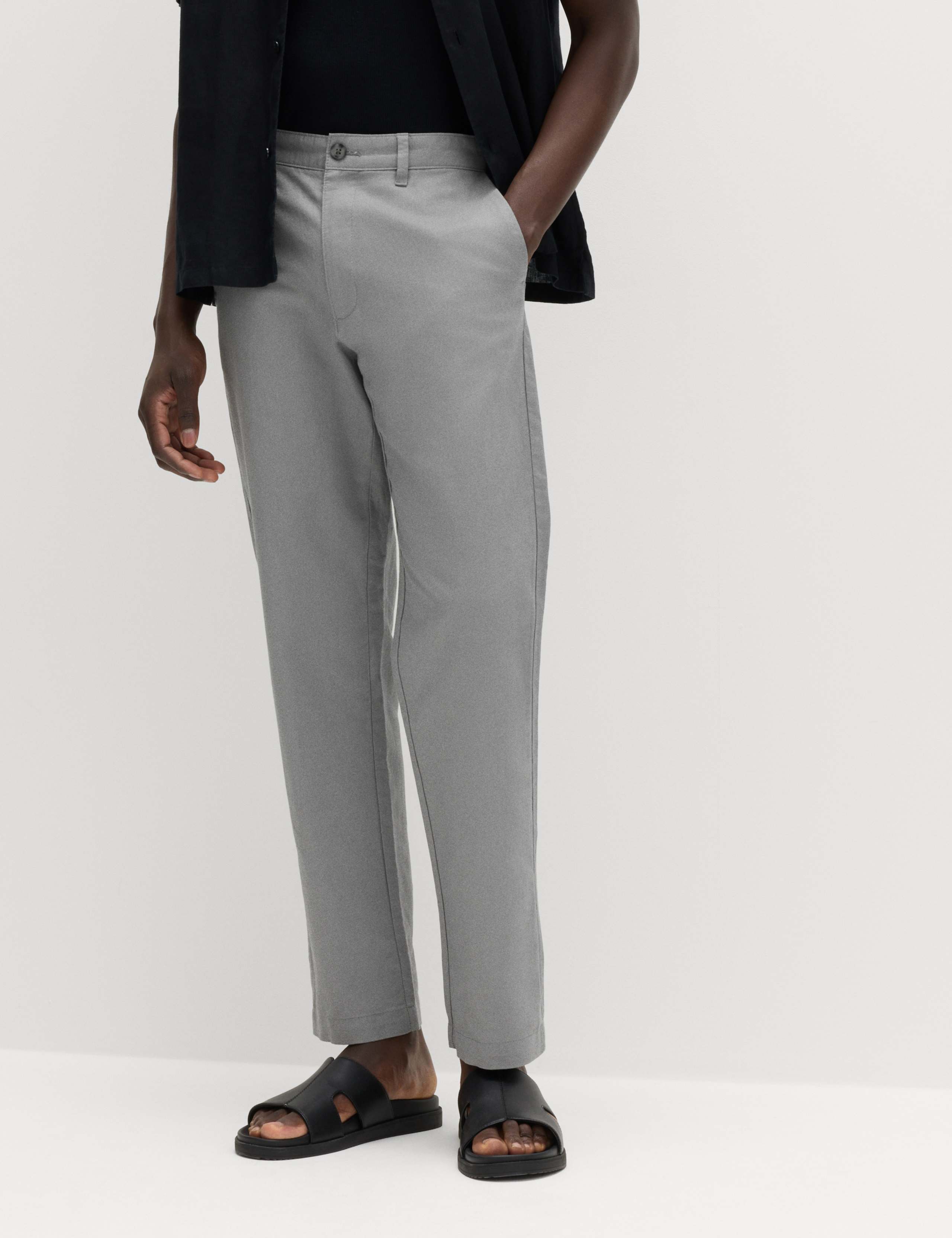 Regular Fit Cotton Linen Blend Chinos