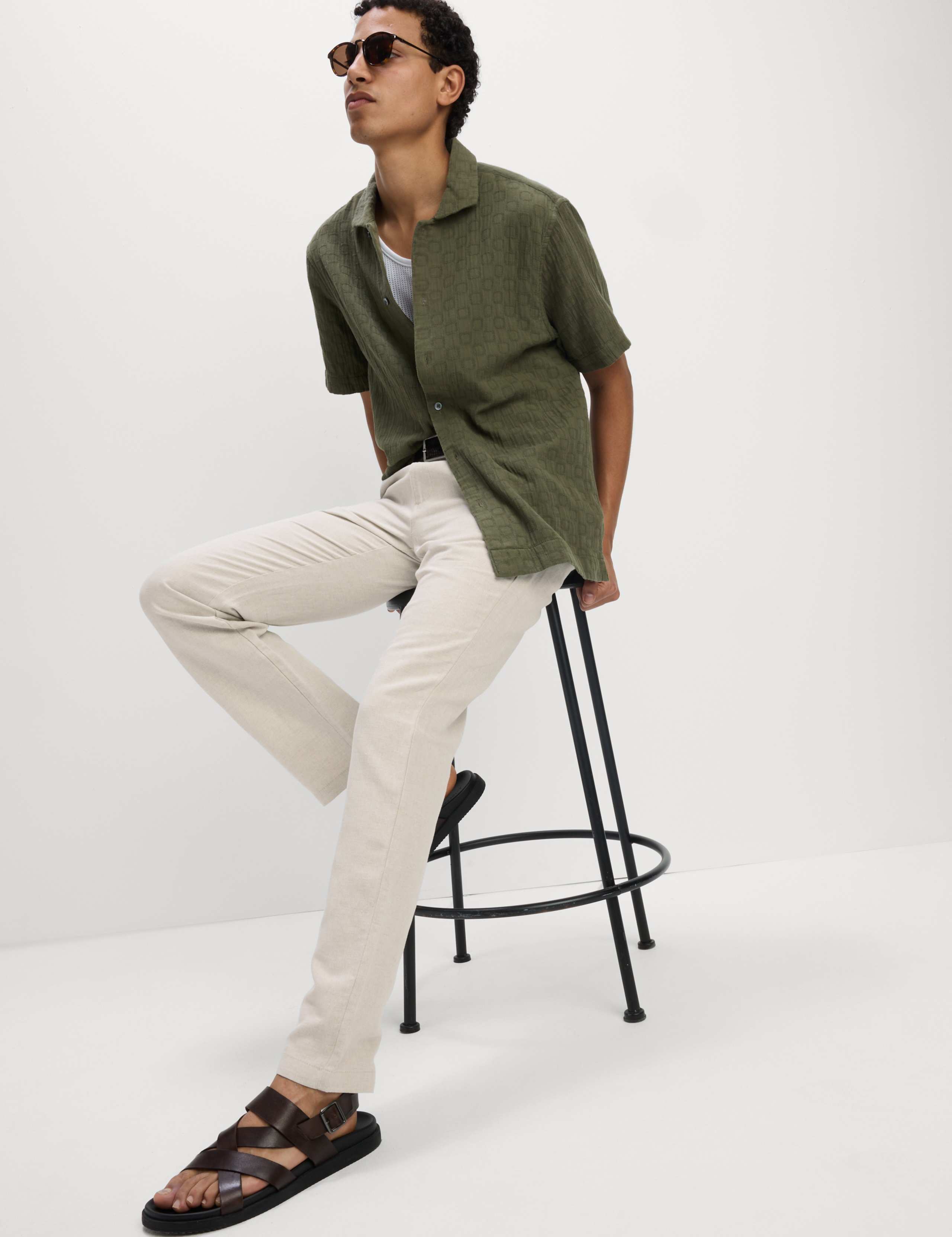 2pk Regular Fit Cotton Linen Blend Chinos