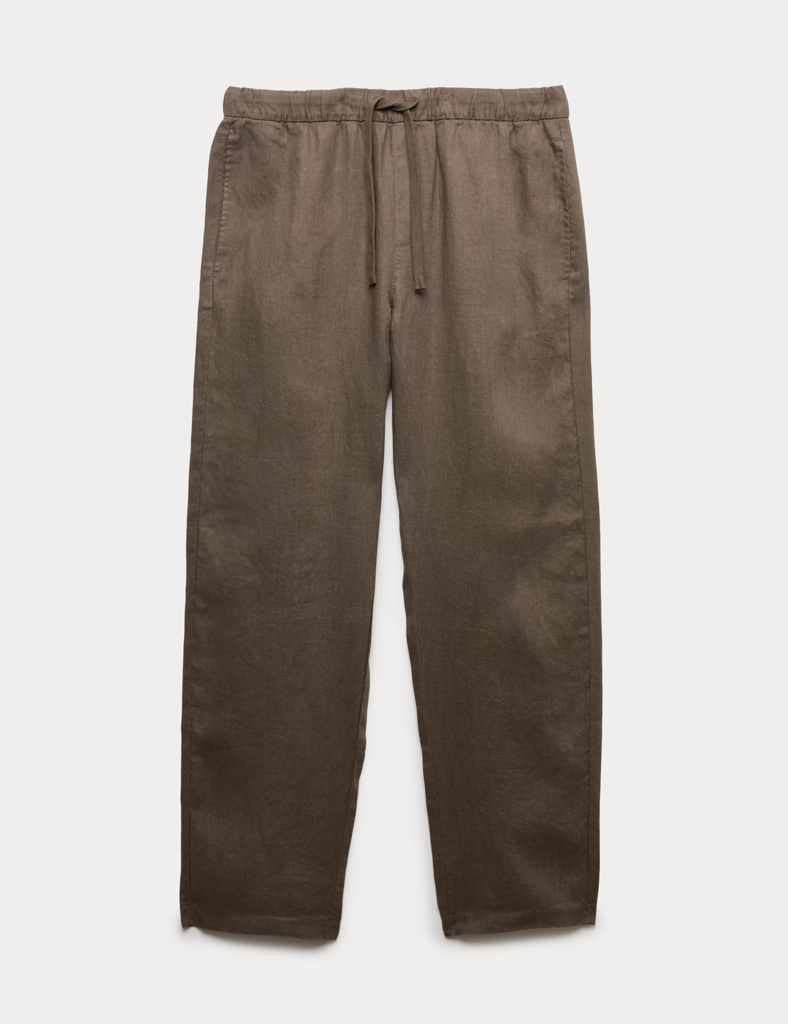 Loose Fit Pure Linen Elasticated Waist Trousers