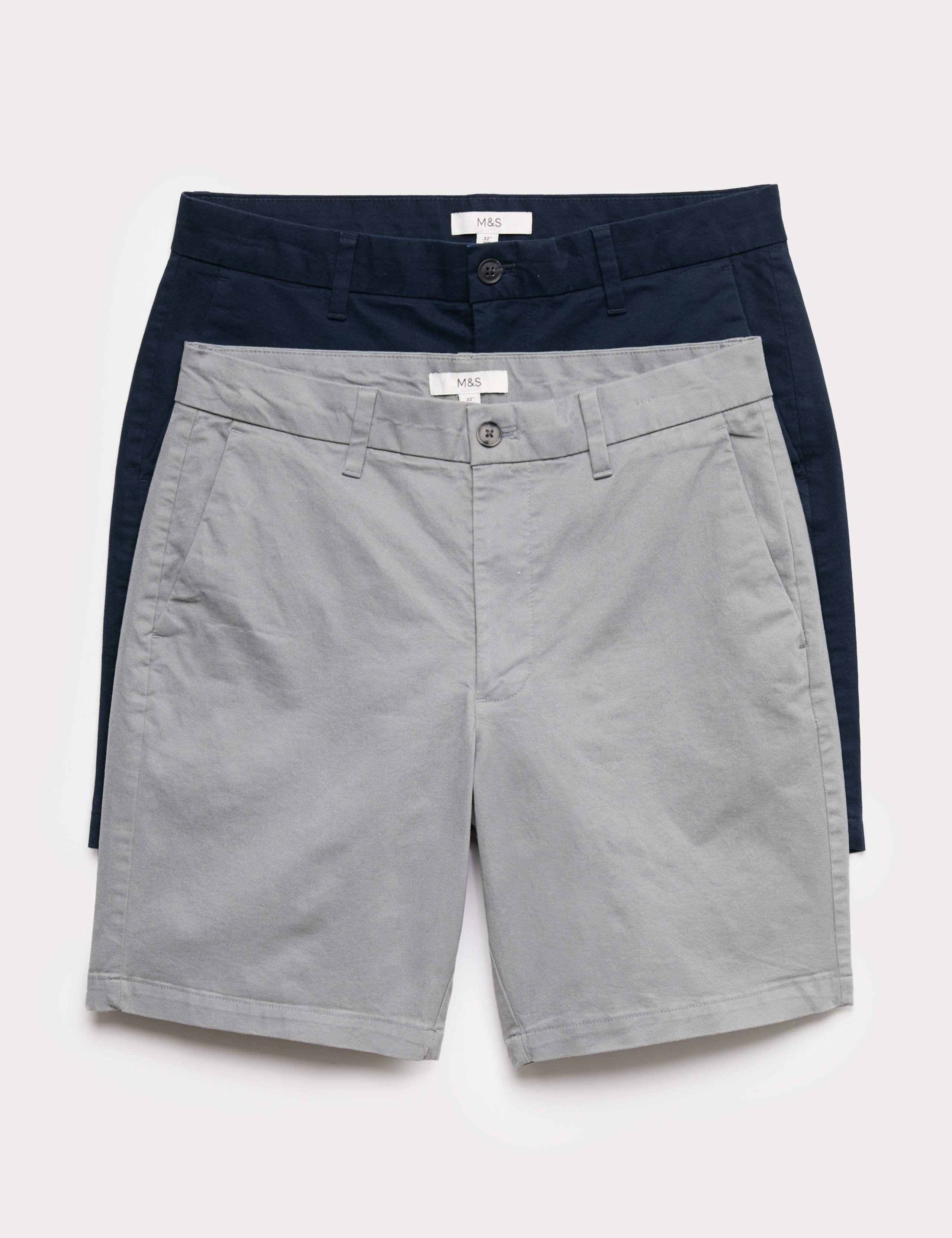 2 Pack Regular Fit Stretch Chino Shorts