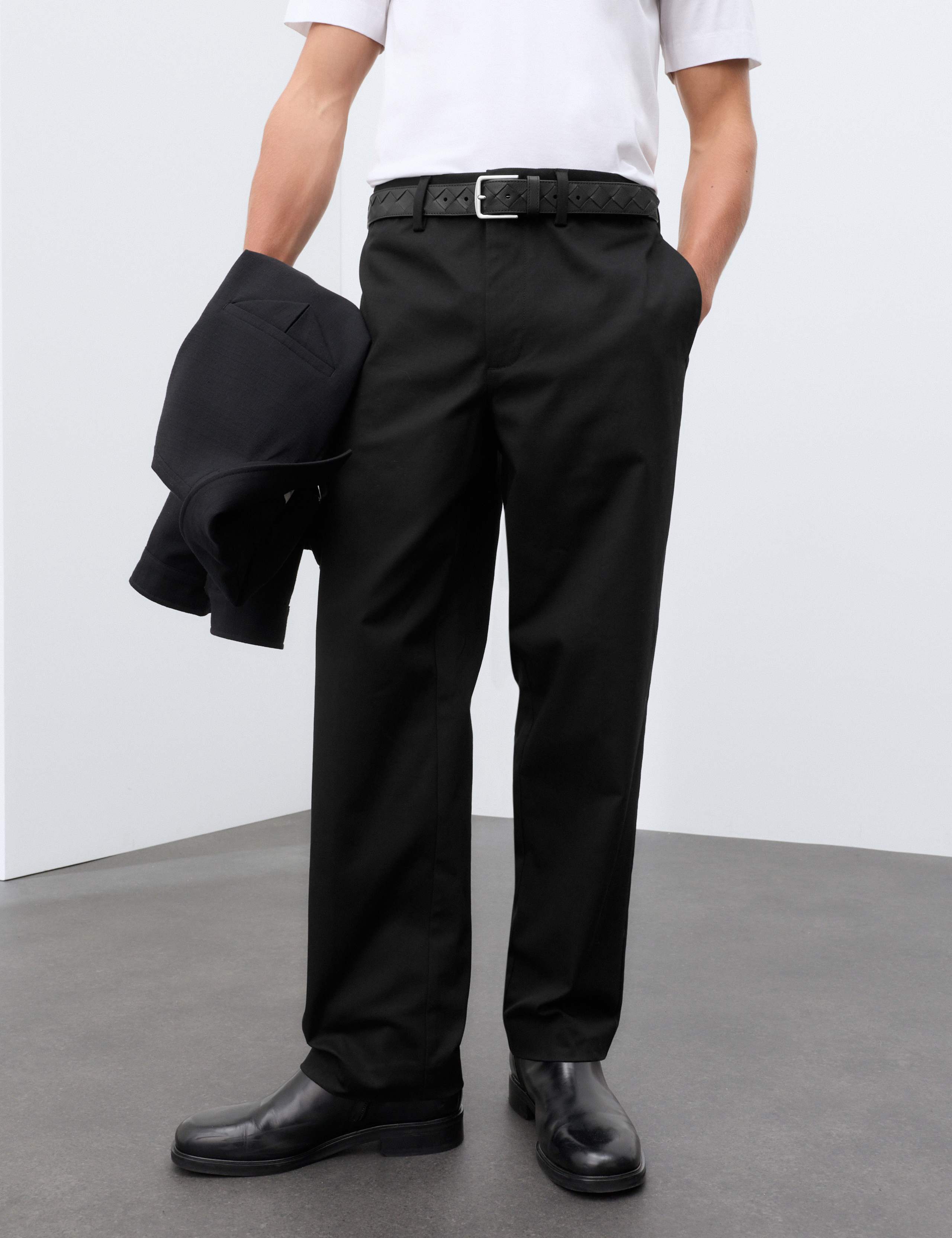Cotton Rich Pleat Front Tapered Trousers