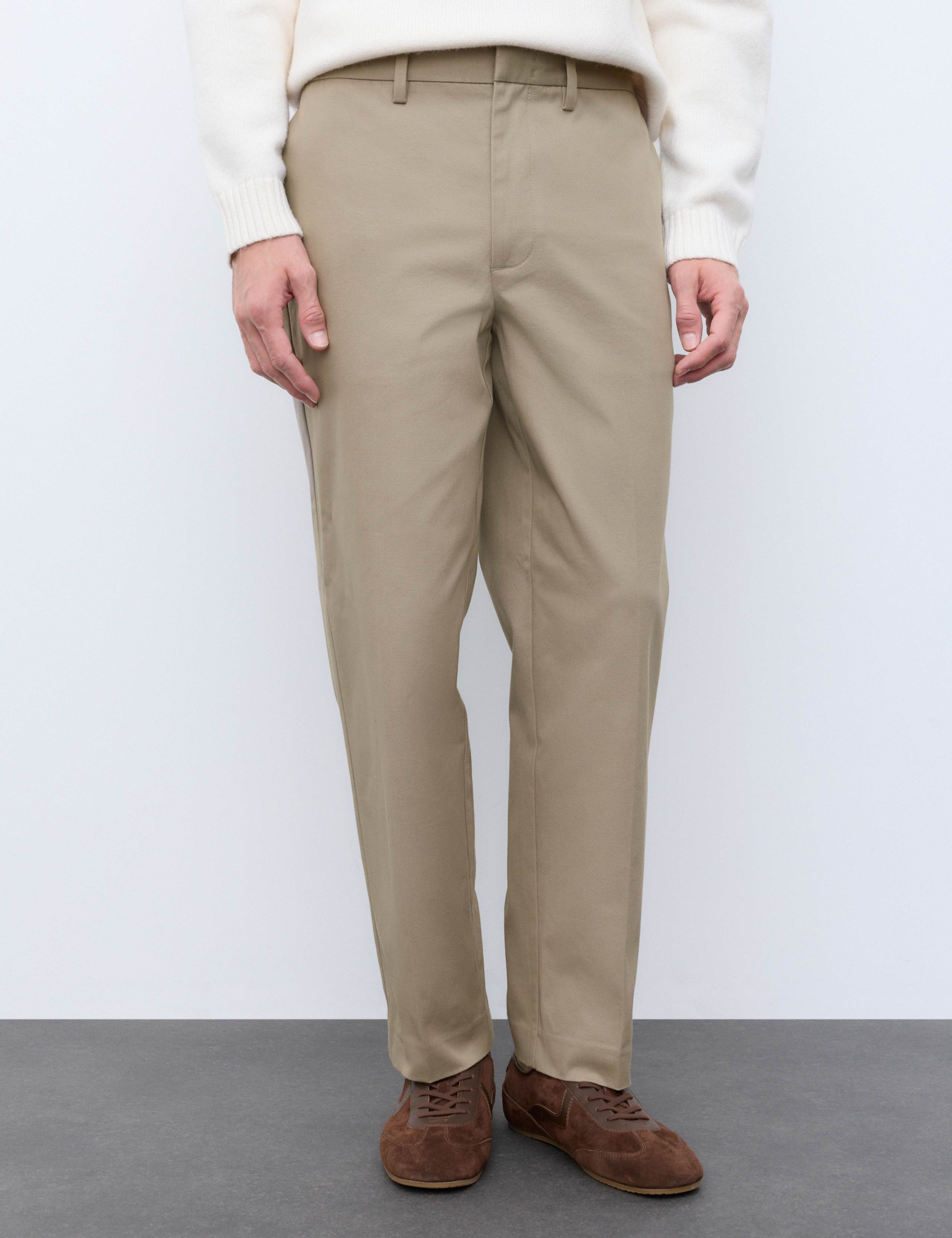 Cotton Rich Pleat Front Tapered Trousers