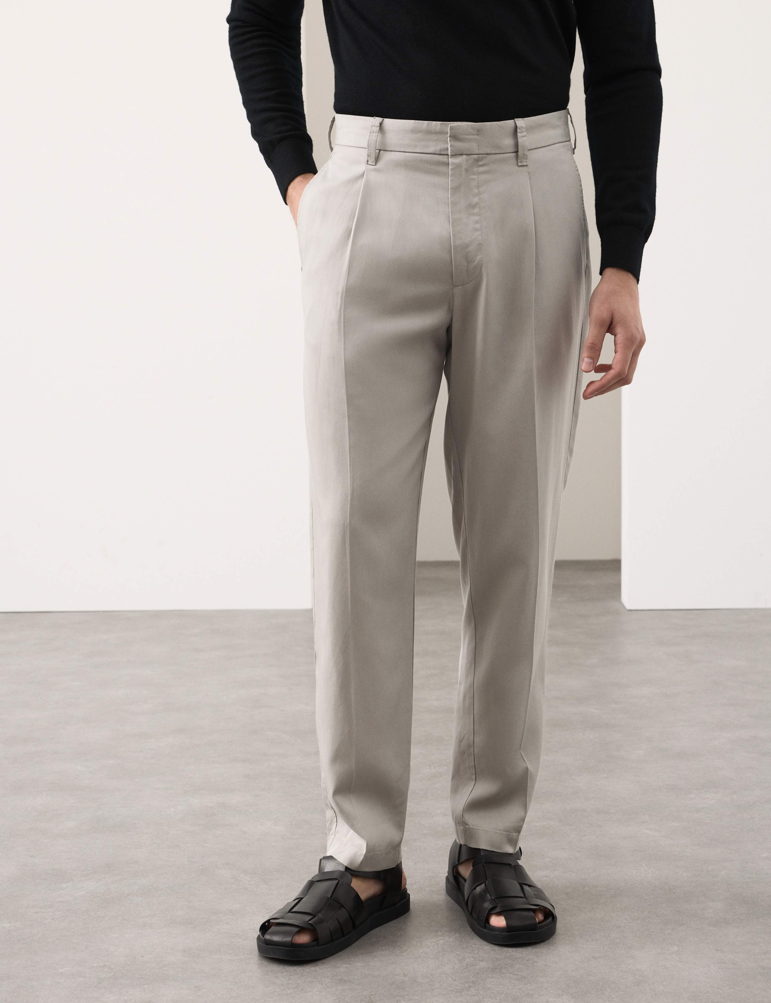 Tapered Fit Lyocell Rich Trousers