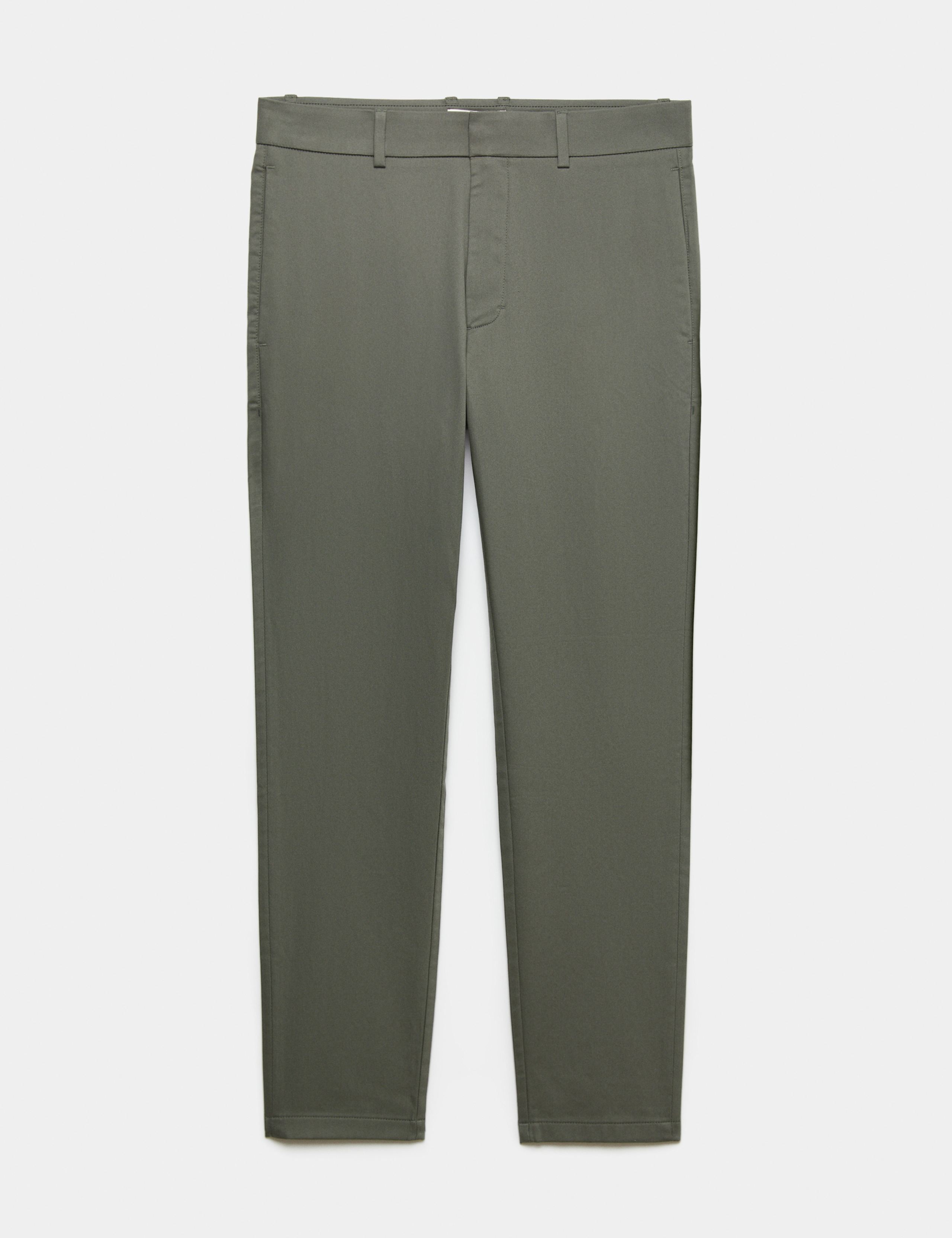 Slim Fit Italian Cotton Rich Stretch Trousers