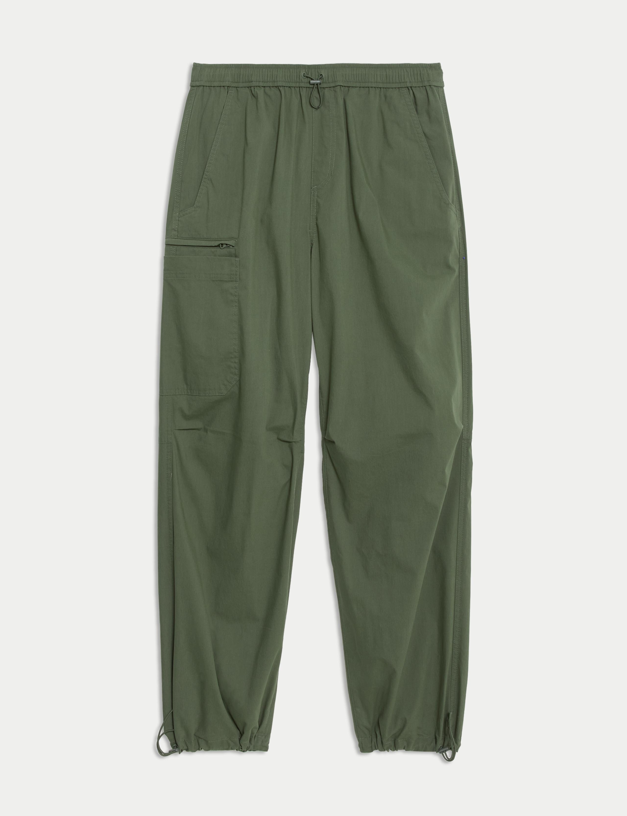Loose Fit Parachute Cargo Trousers