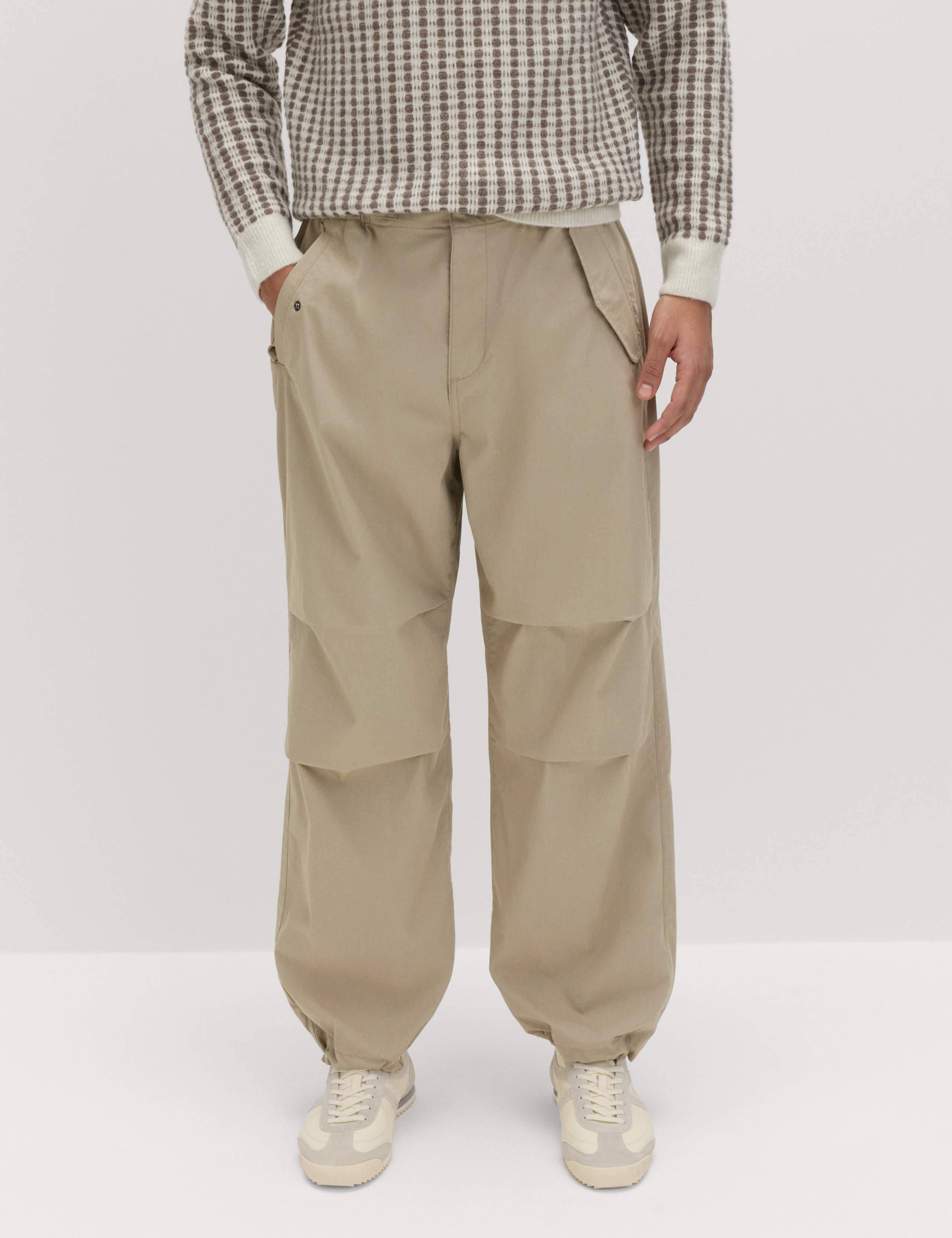 Loose Fit Elasticated Waist Parachute Trousers