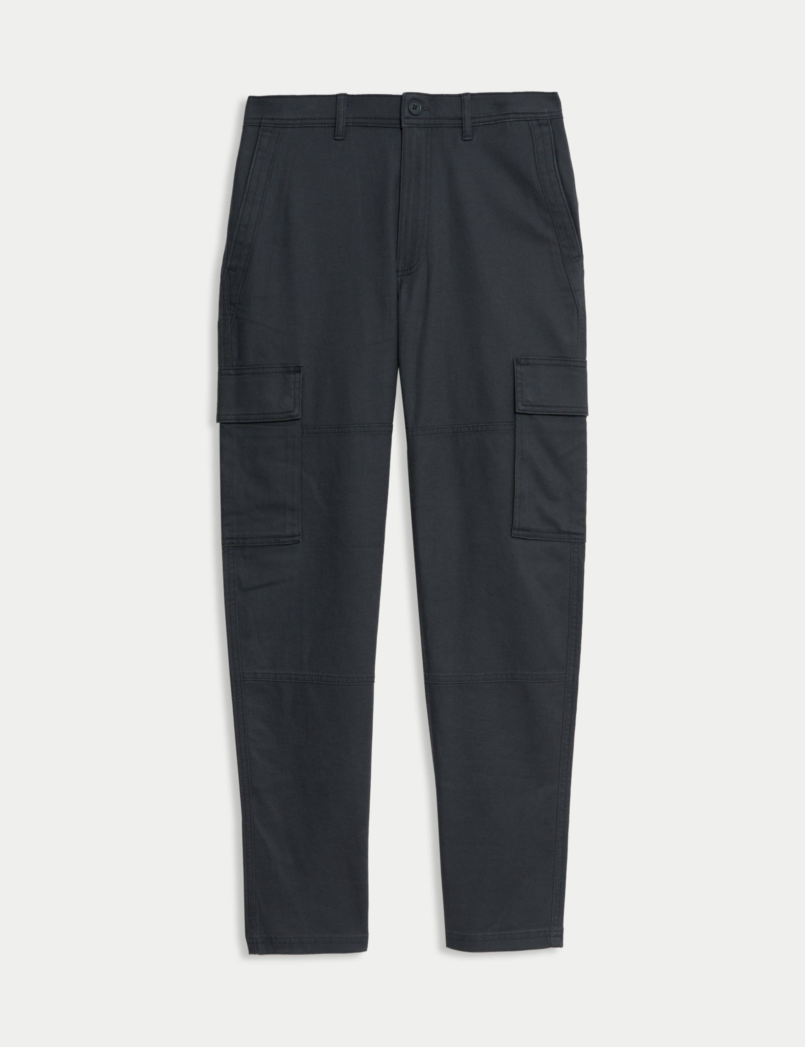Tapered Fit Stretch Cargo Trousers