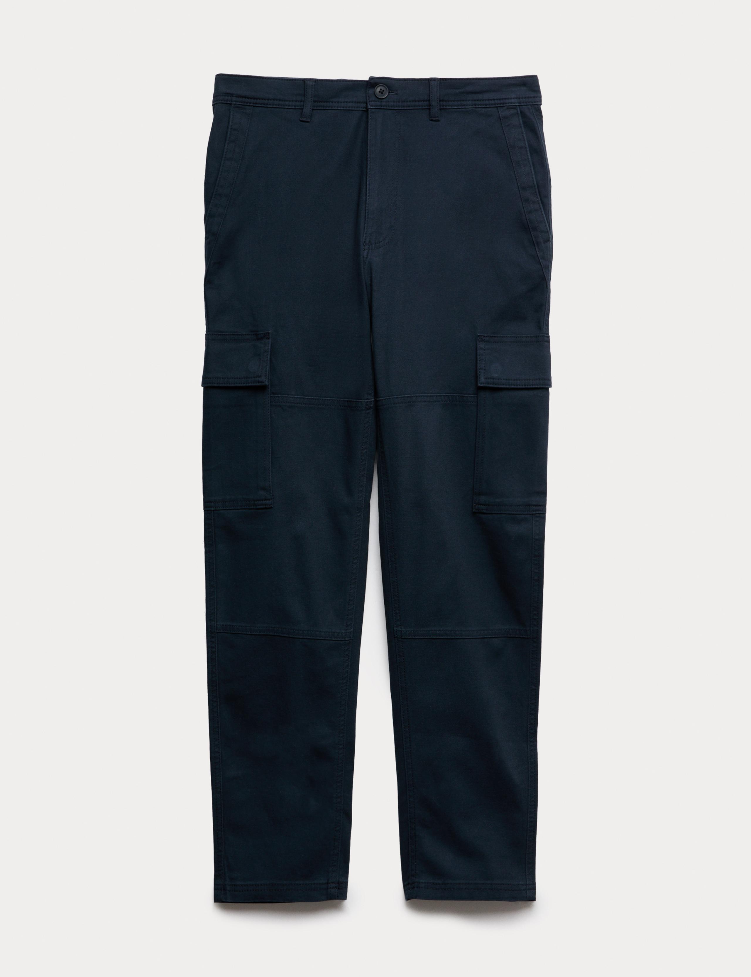 Tapered Fit Stretch Cargo Trousers