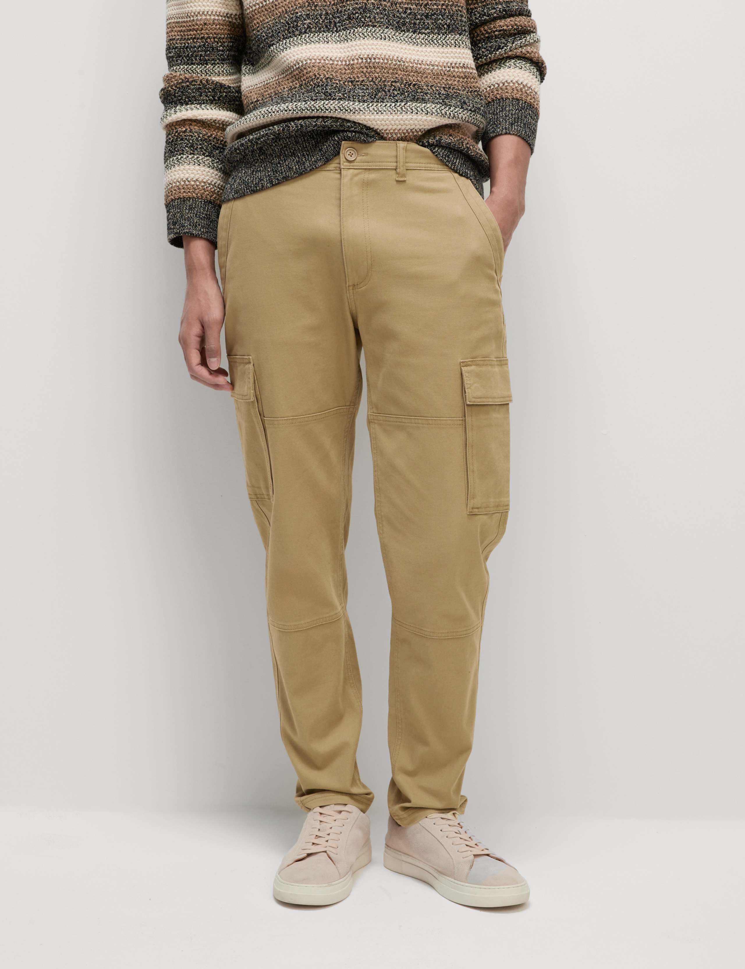 Tapered Fit Stretch Cargo Trousers