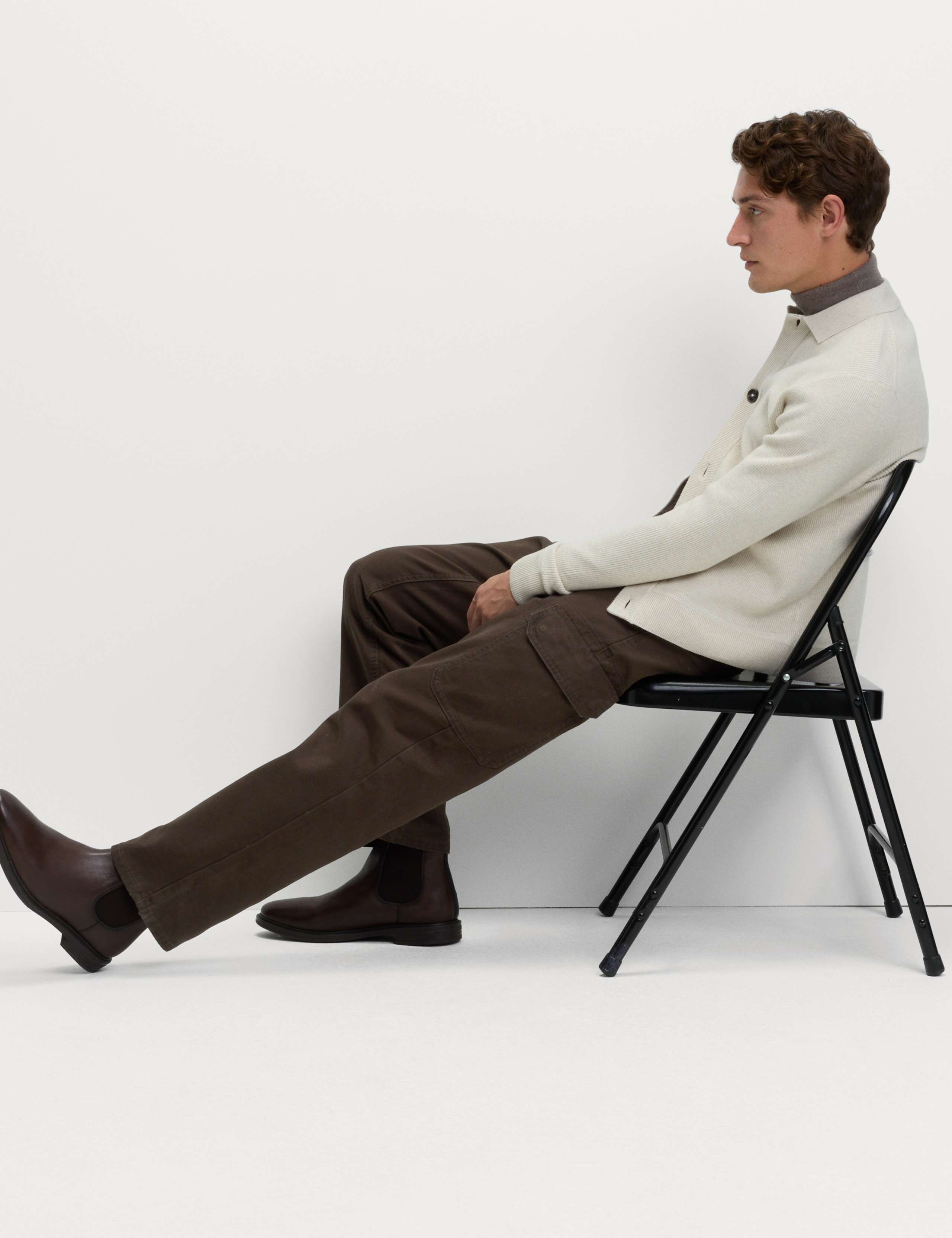 Loose Fit Pure Cotton Cargo Trousers