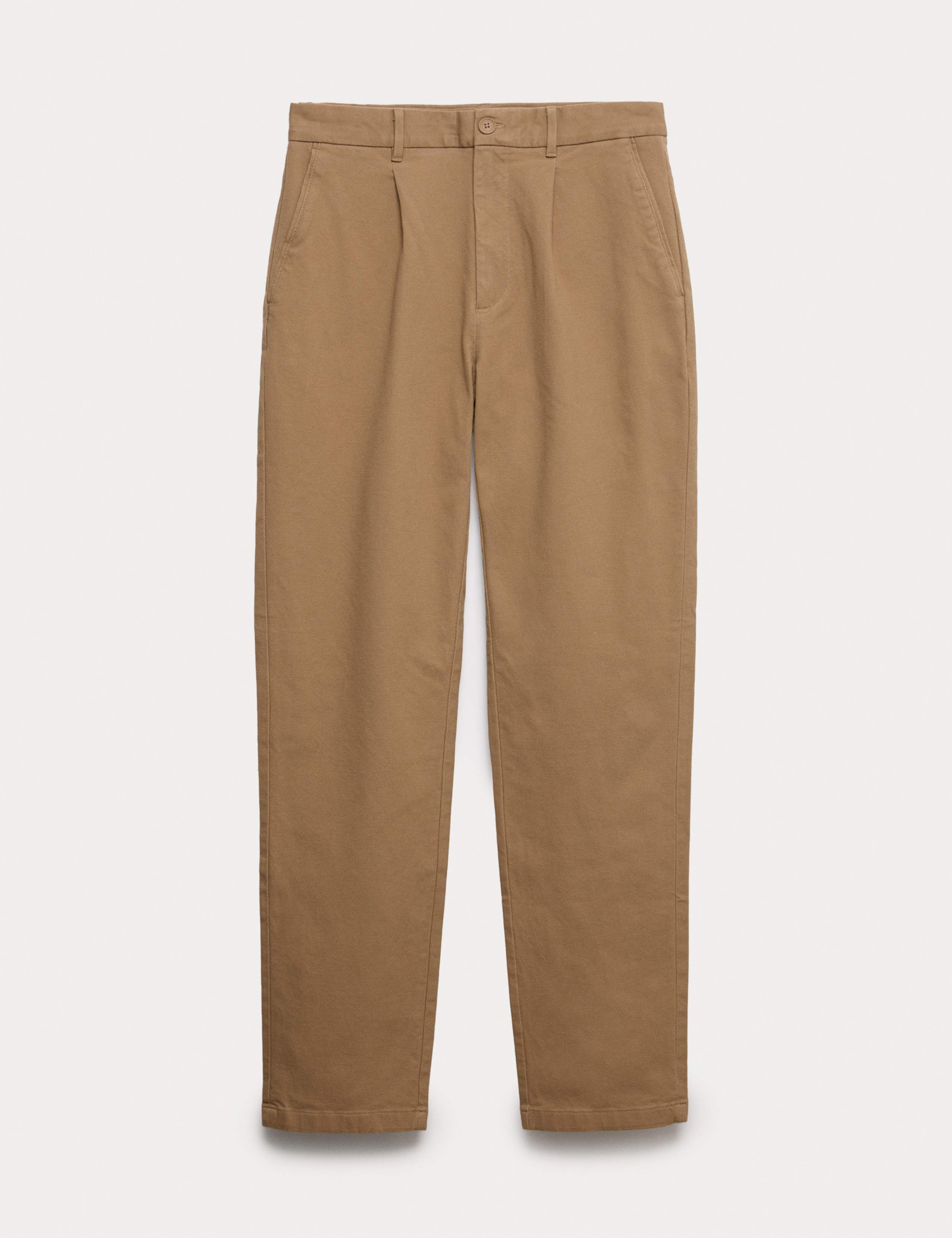 Regular Fit Textured Dobby Pleat Front Chinos