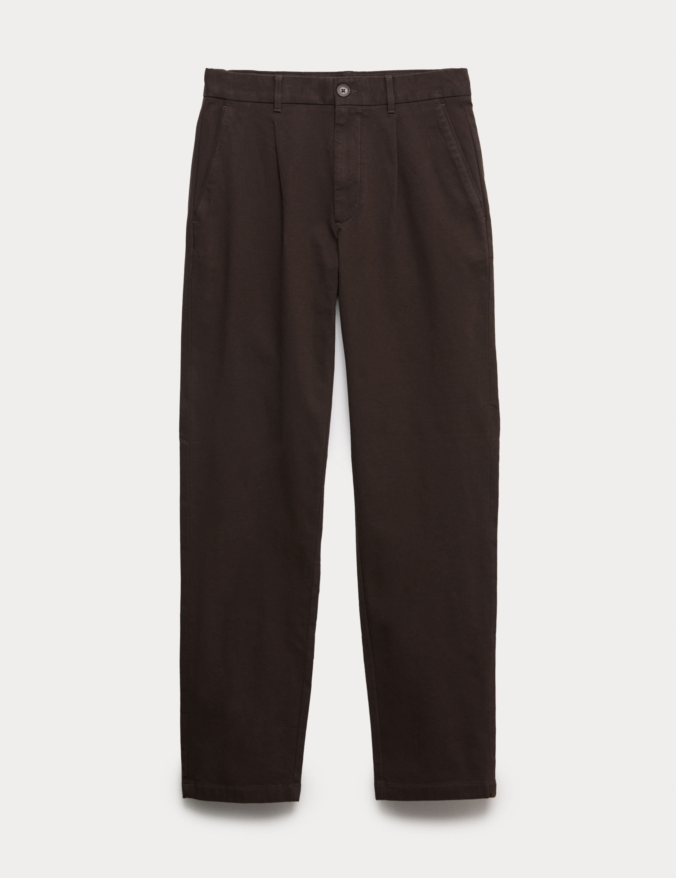 Regular Fit Textured Dobby Pleat Front Chinos