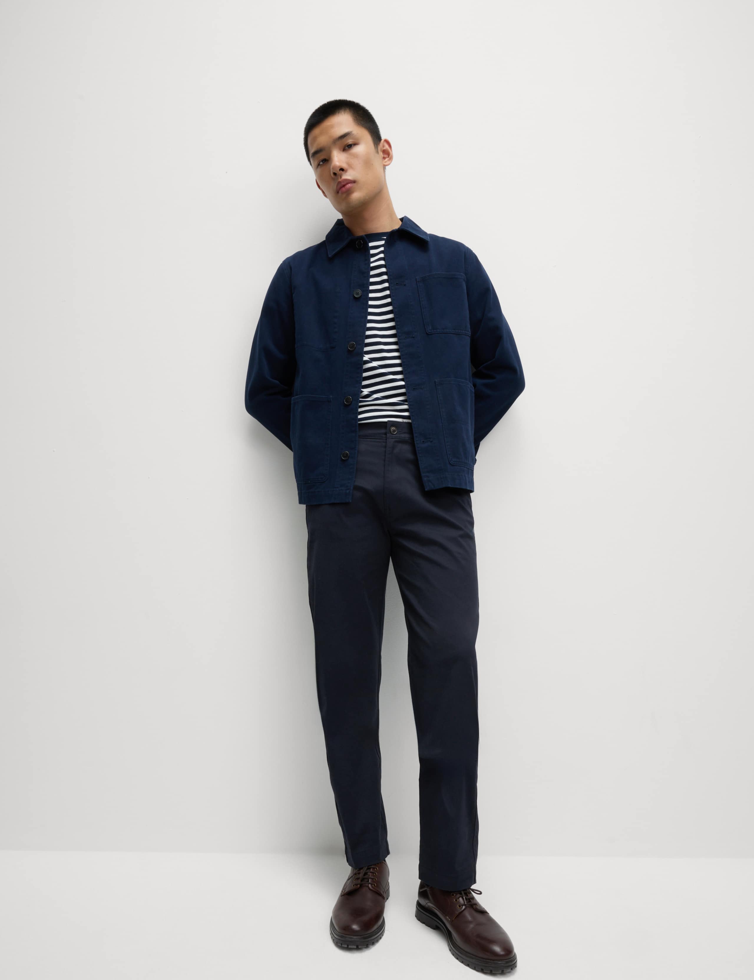 Straight Fit Side Tab Trousers