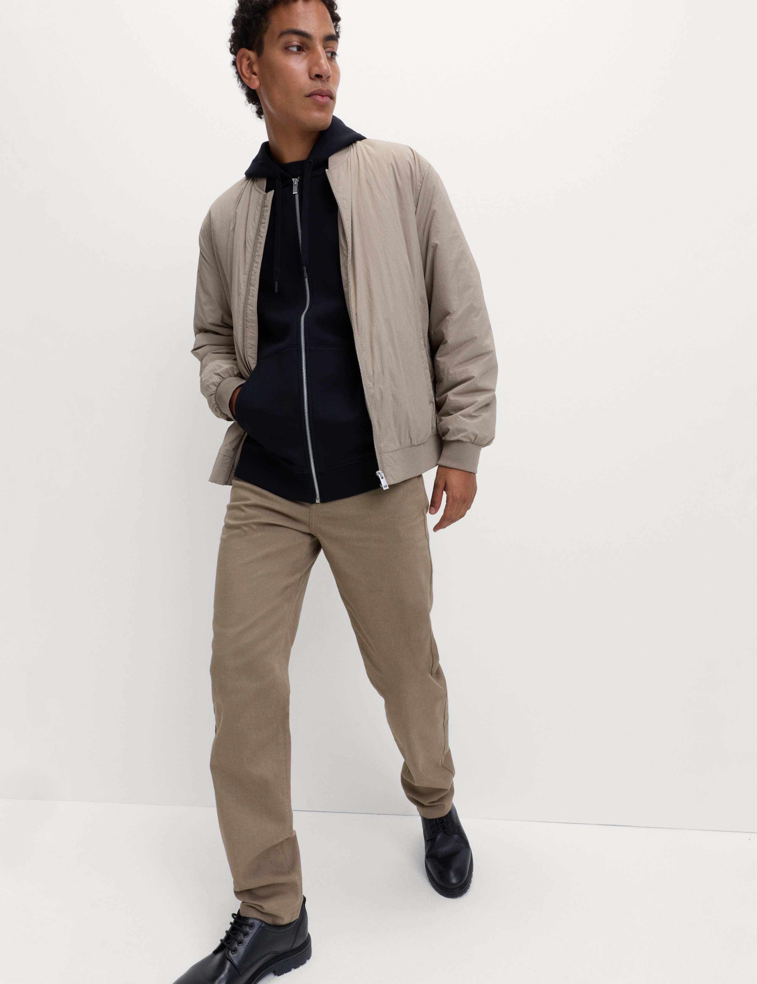 Straight Fit Textured 5 Pocket Trousers