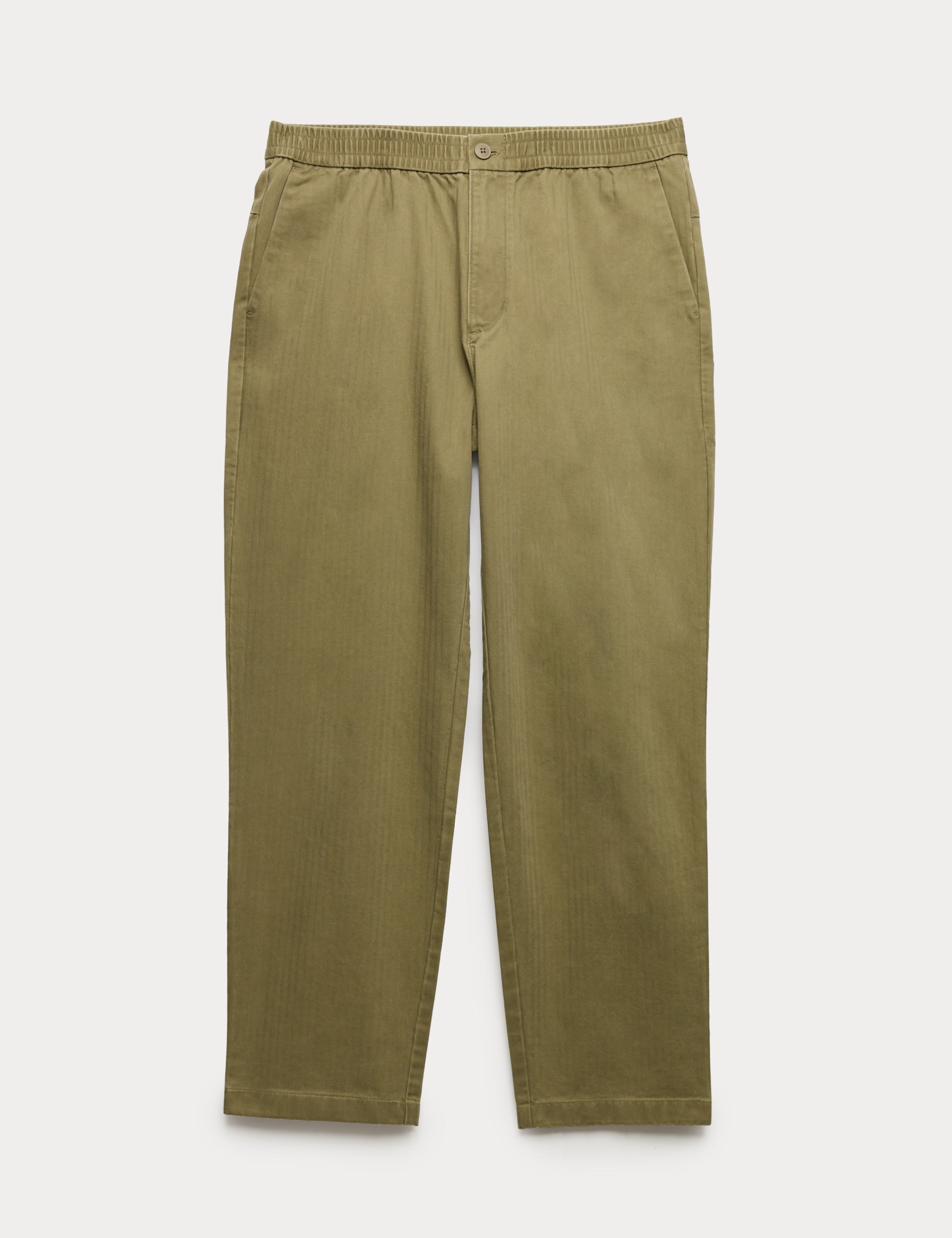 Pure Cotton Herringbone Trousers