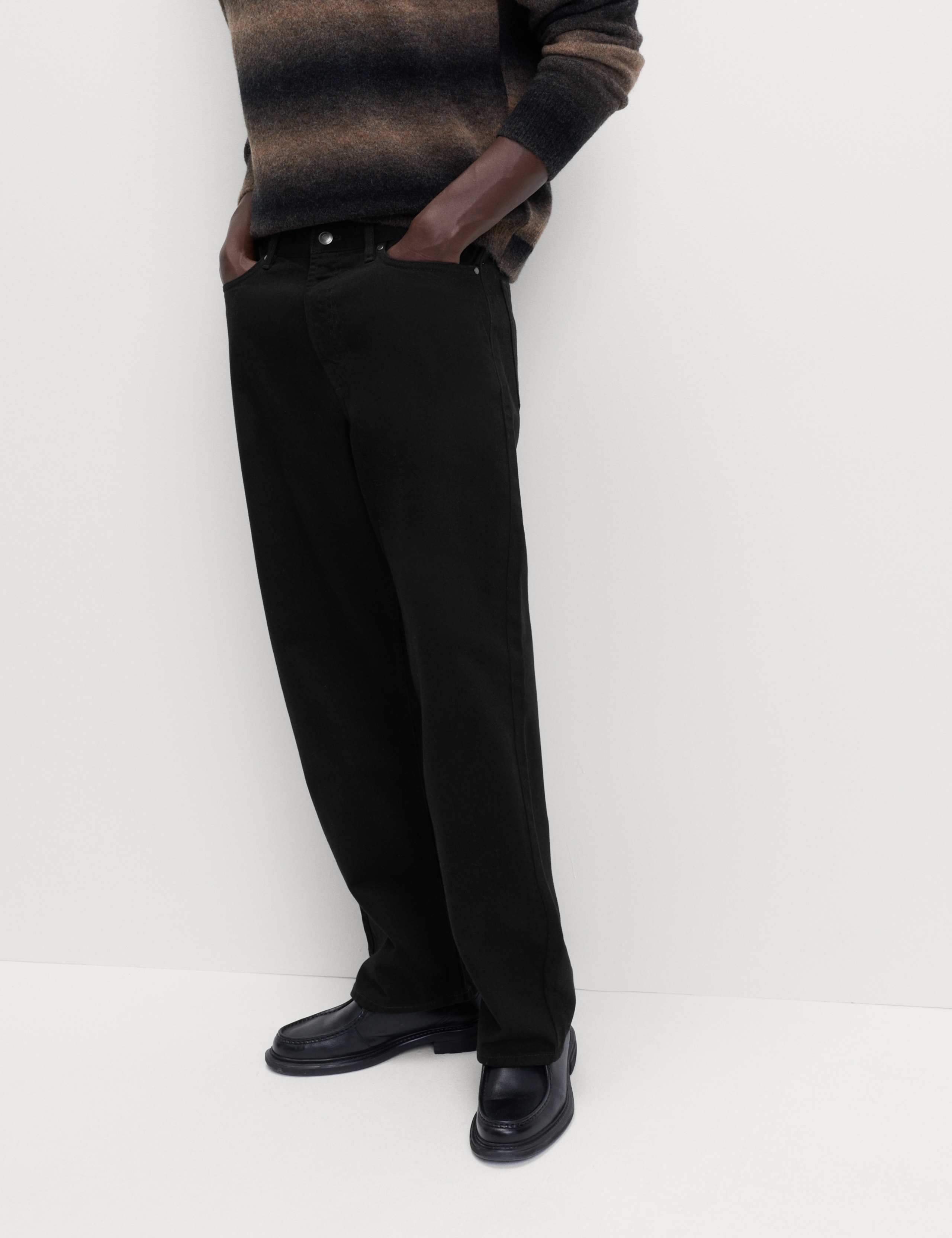 Loose Fit Pure Cotton Rigid Jeans