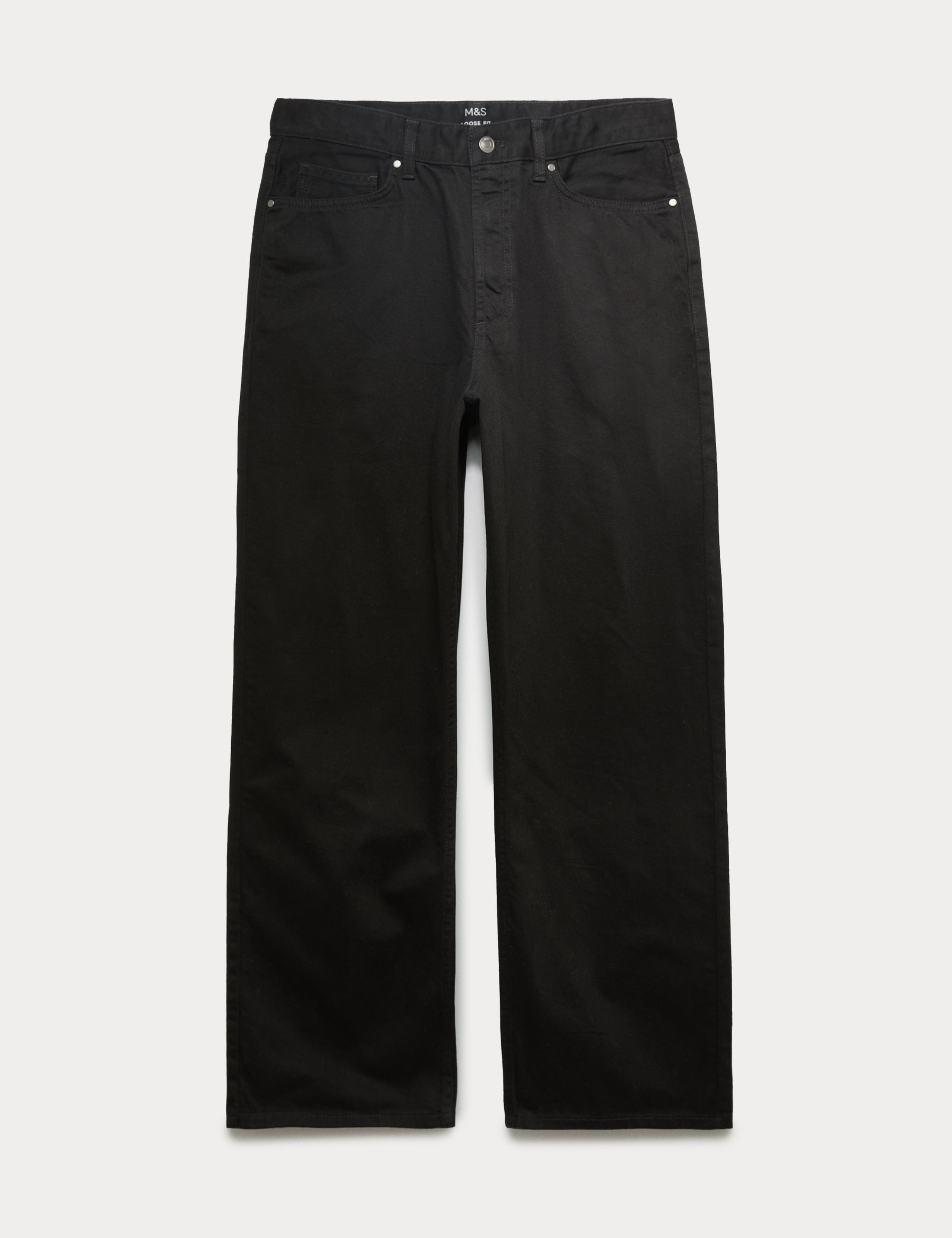 Loose Fit Pure Cotton Rigid Jeans