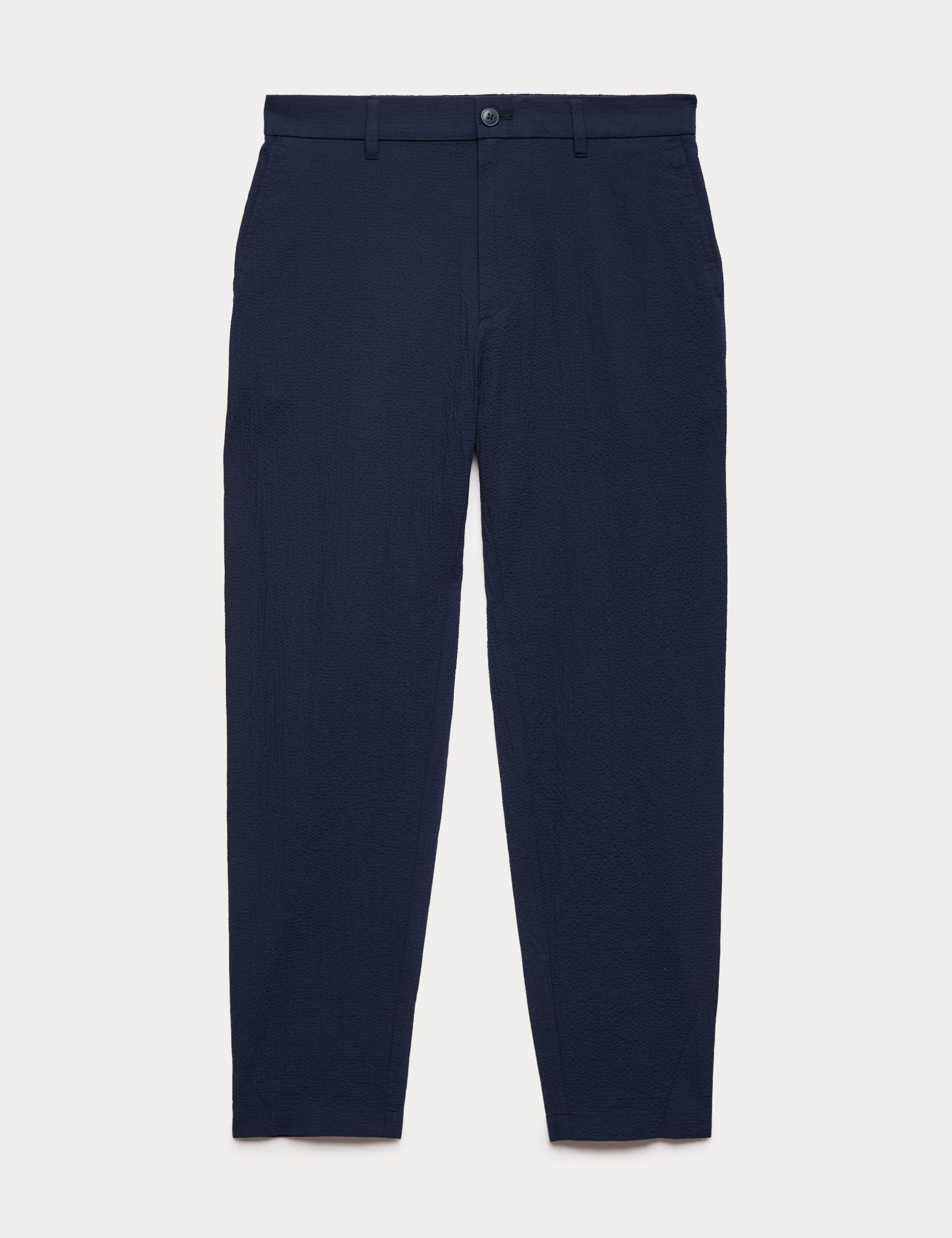 Tapered Fit Cotton Rich Seersucker Trousers