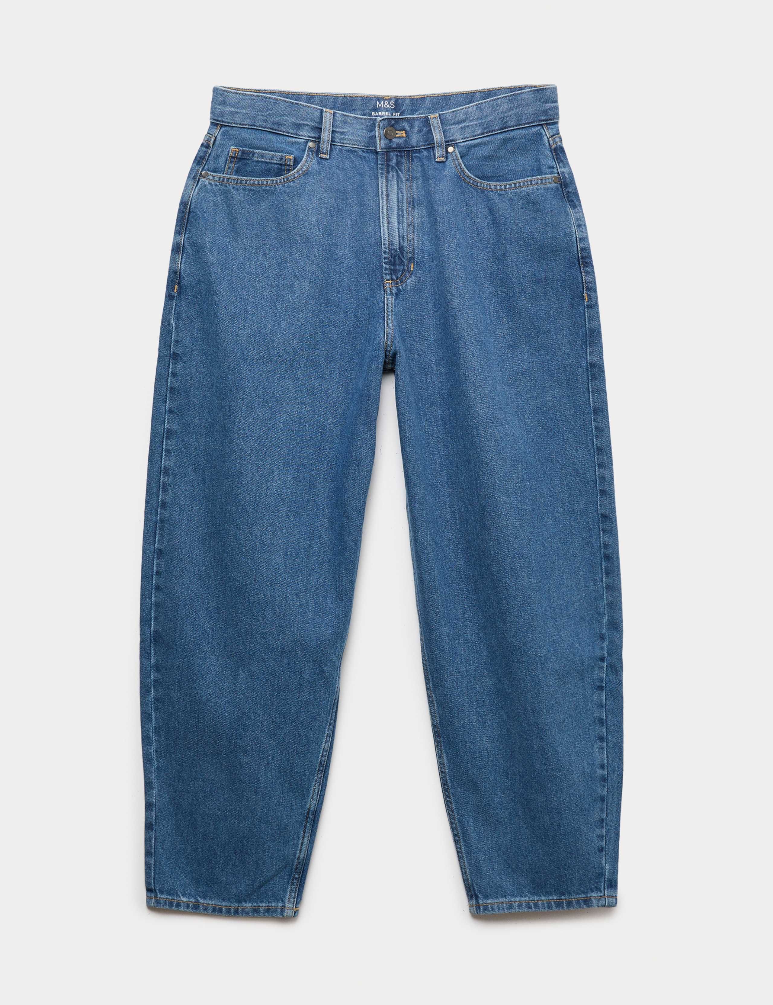 Barrel Fit Pure Cotton Rigid Value Jeans