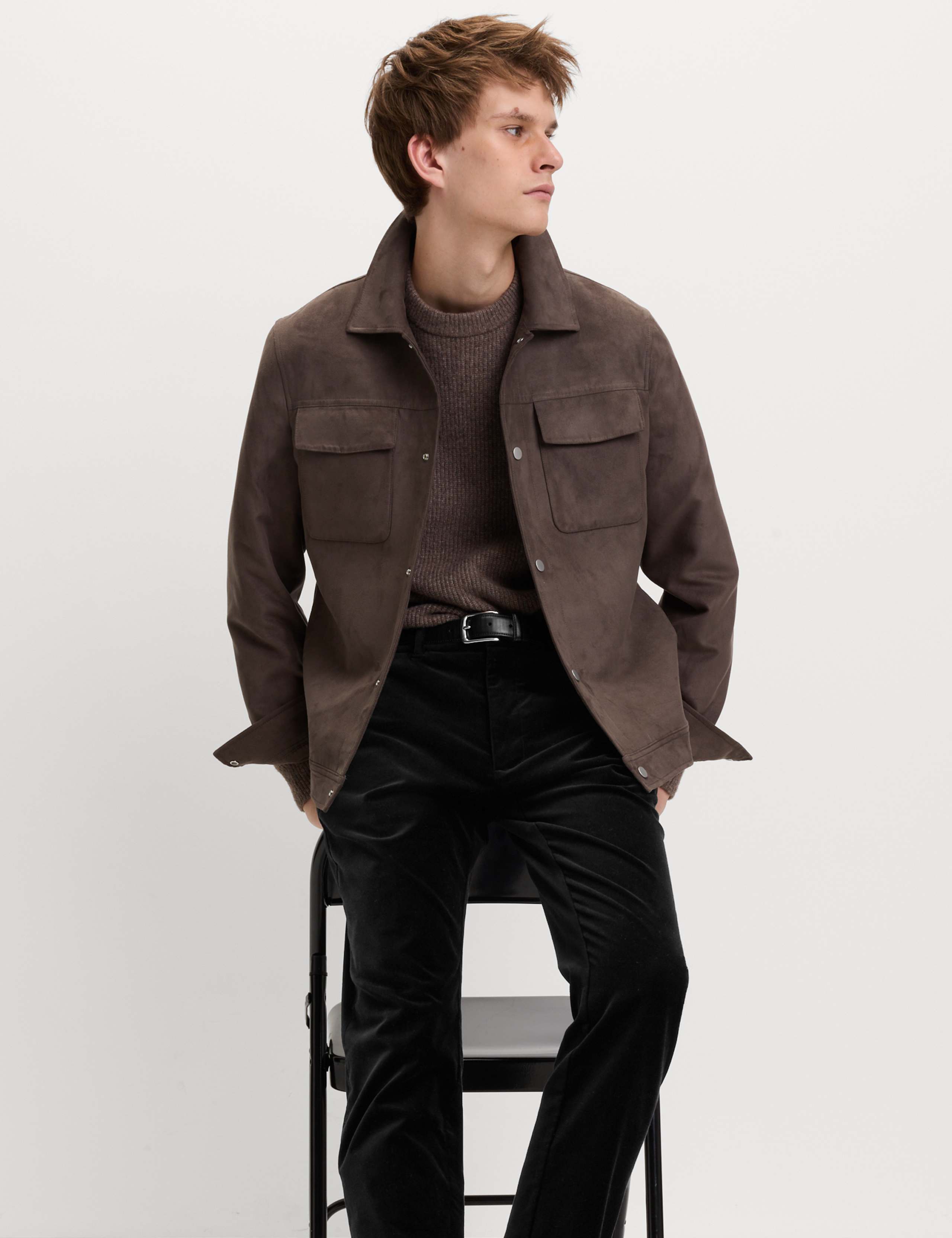 Slim Fit Velvet Stretch Trousers