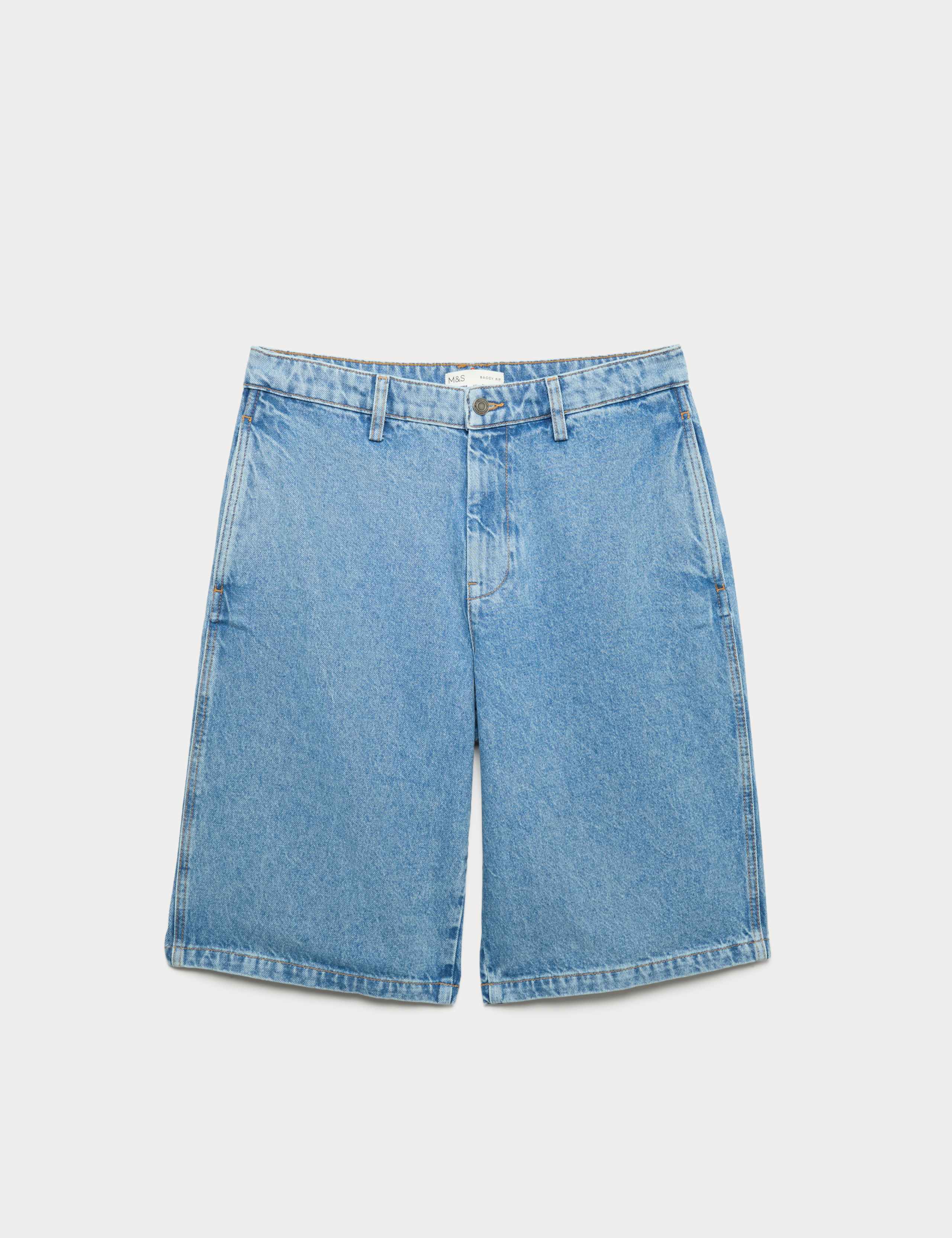 Regular Fit Pure Cotton Denim Shorts
