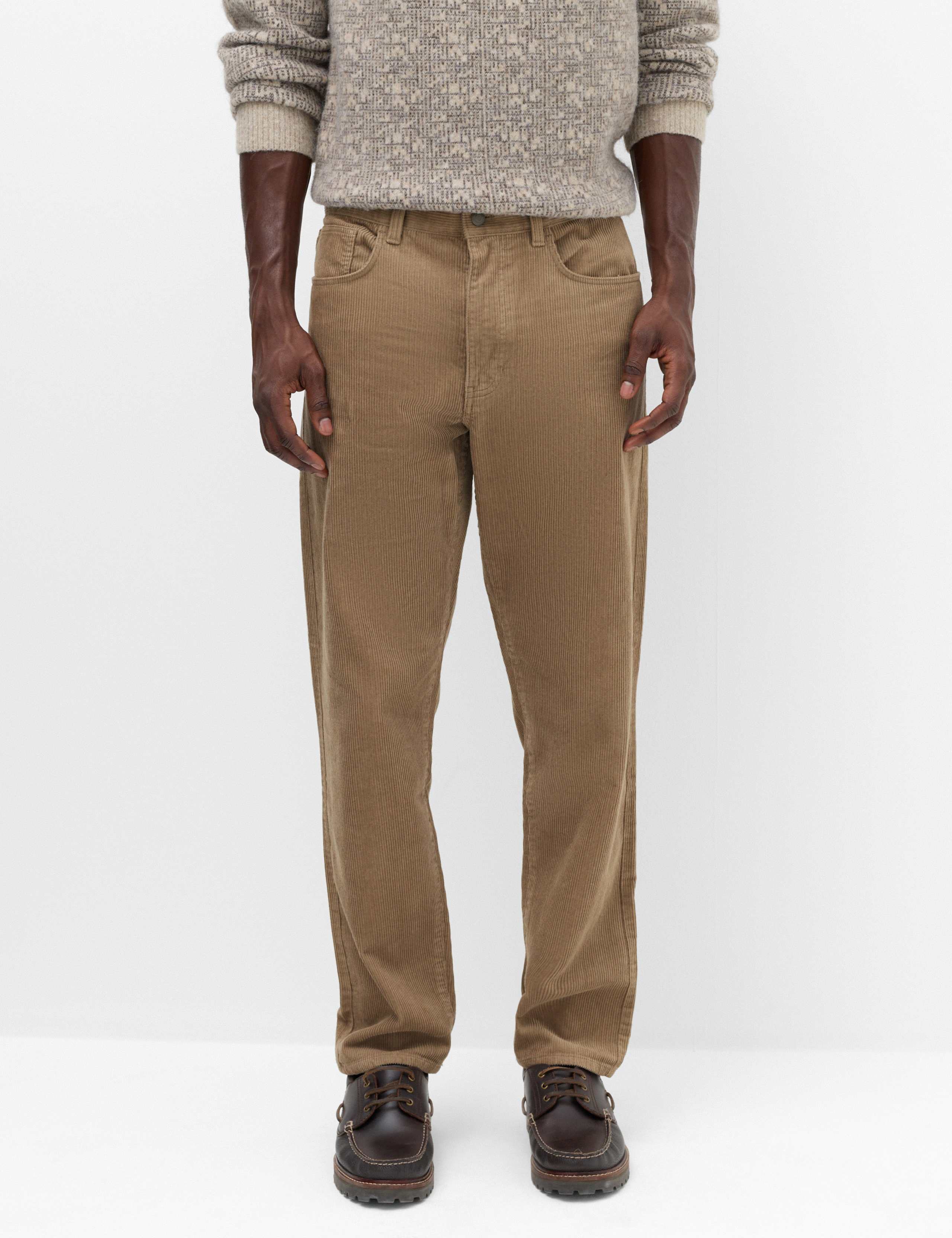 Straight Fit Pure Cotton Corduroy 5 Pocket Trousers