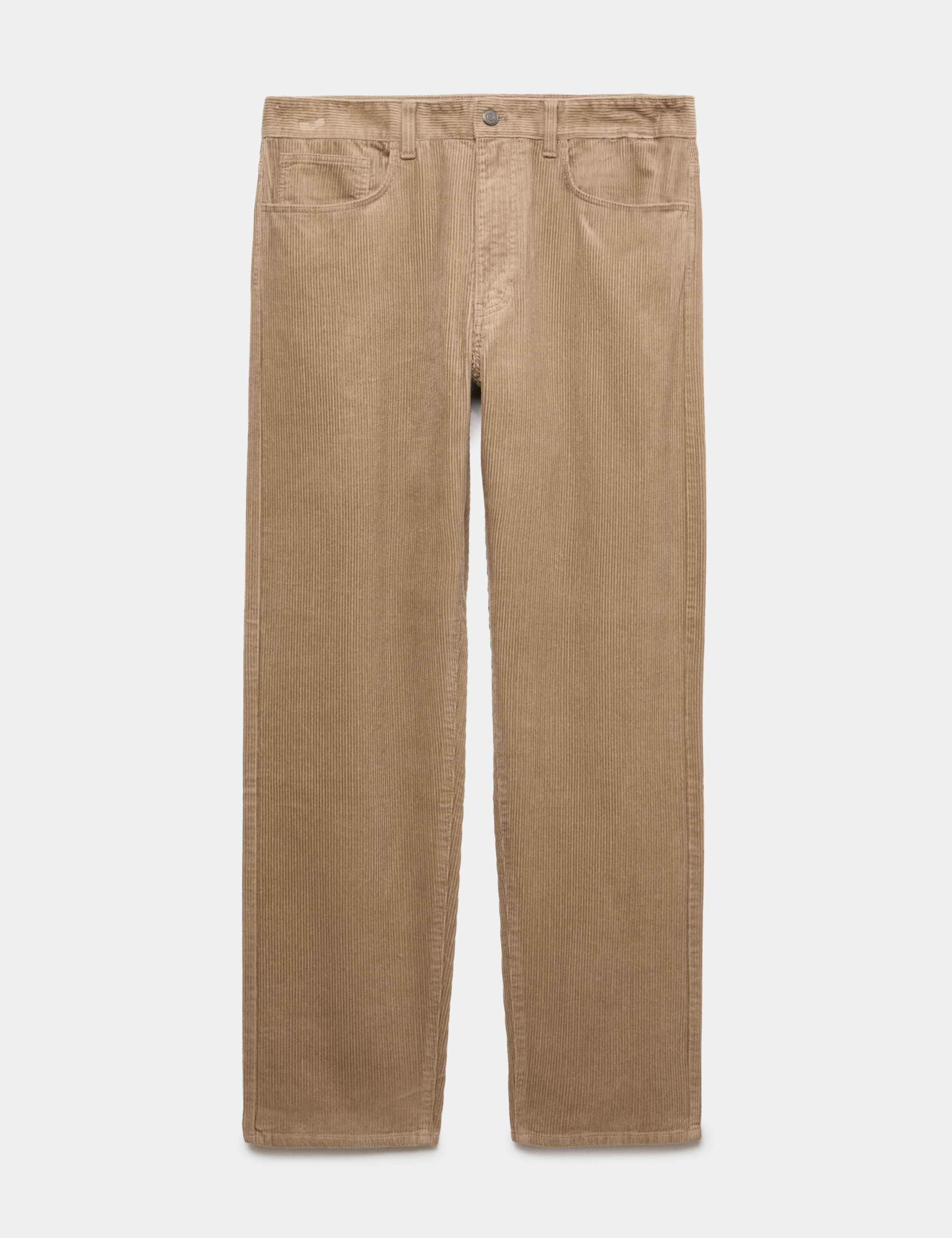 Straight Fit Pure Cotton Corduroy 5 Pocket Trousers