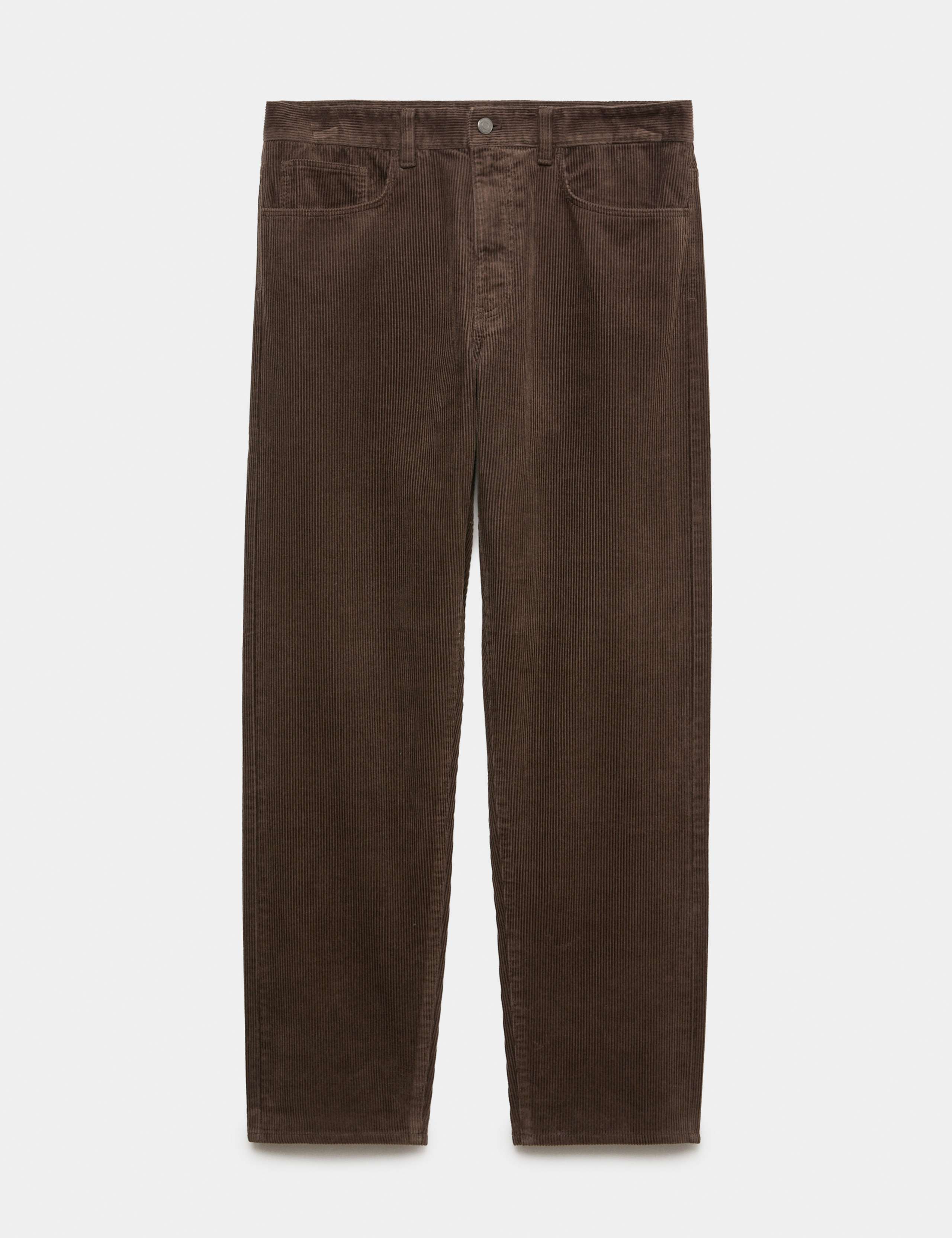 Straight Fit Pure Cotton Corduroy 5 Pocket Trousers