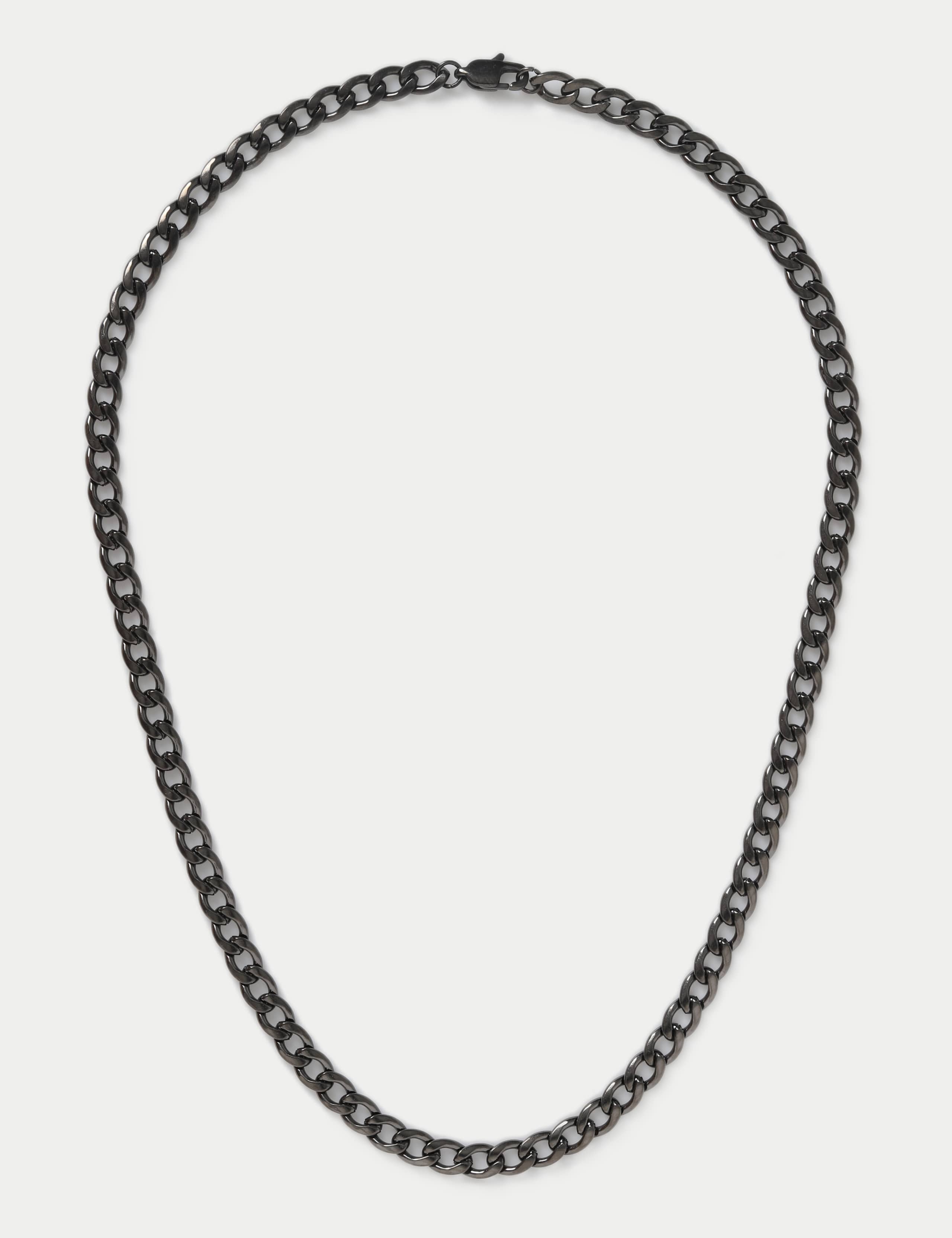 Waterproof Stainless Steel Gunmetal Chain Necklace