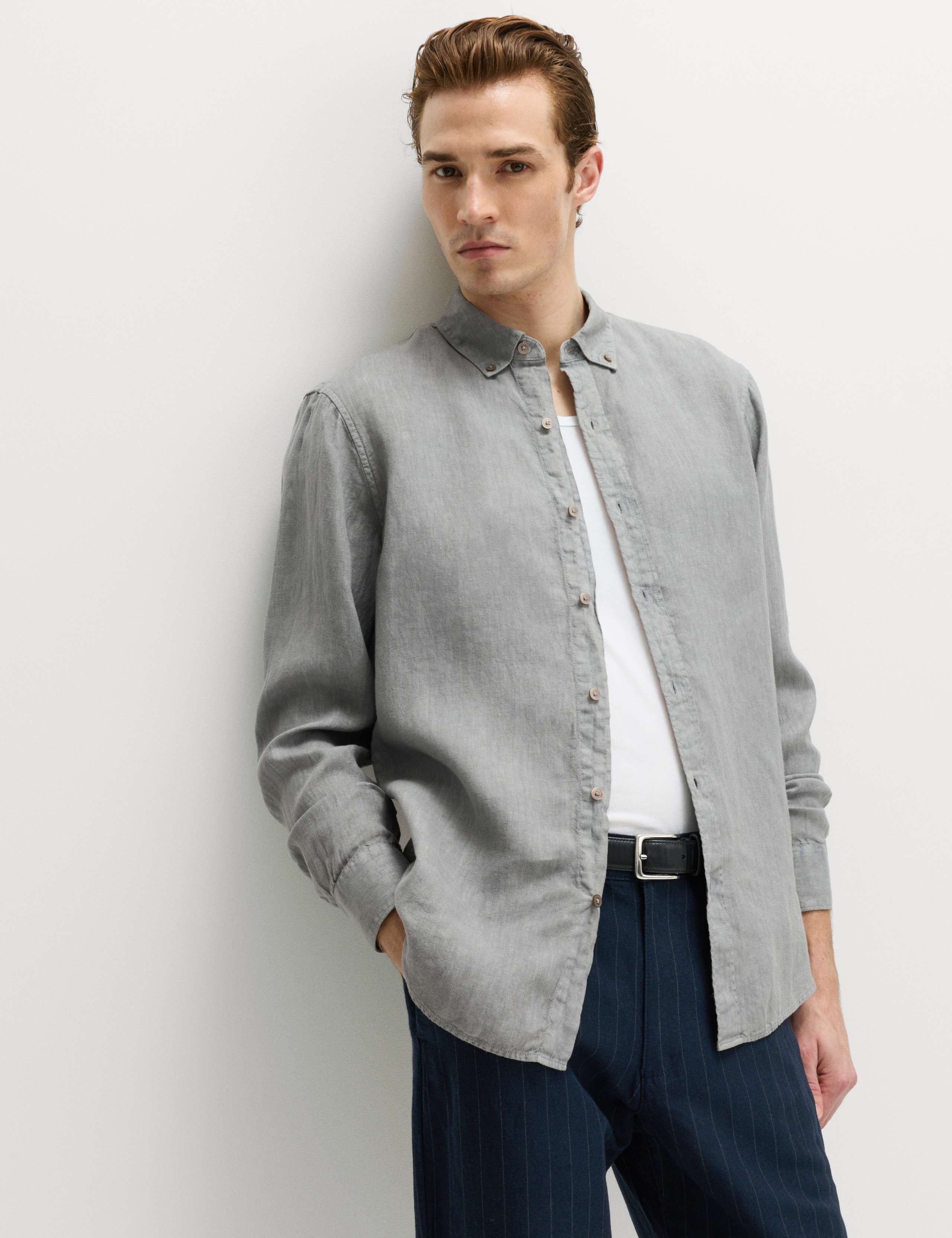 Pure Linen Garment Dye Shirt