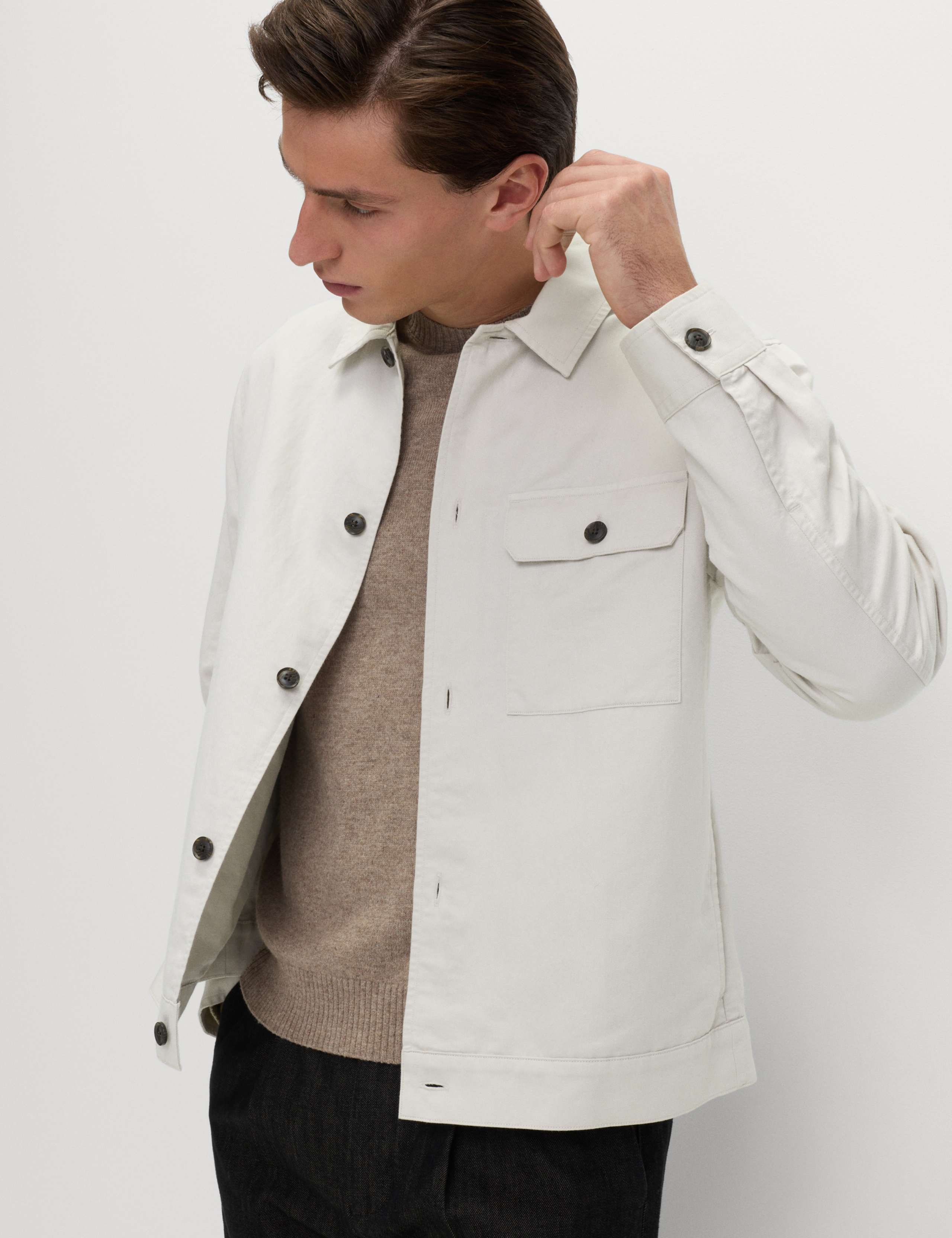 Cotton Linen Blend Overshirt