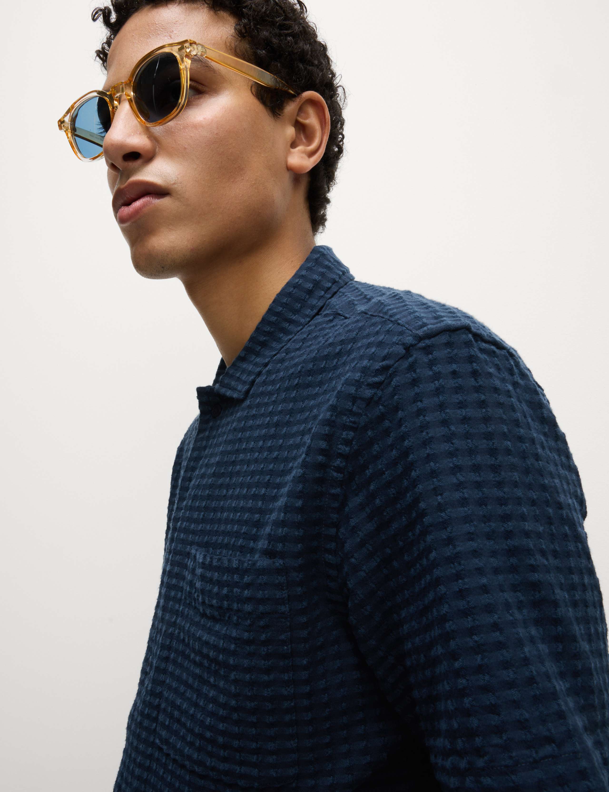 Cotton Rich Textured Check Shirt