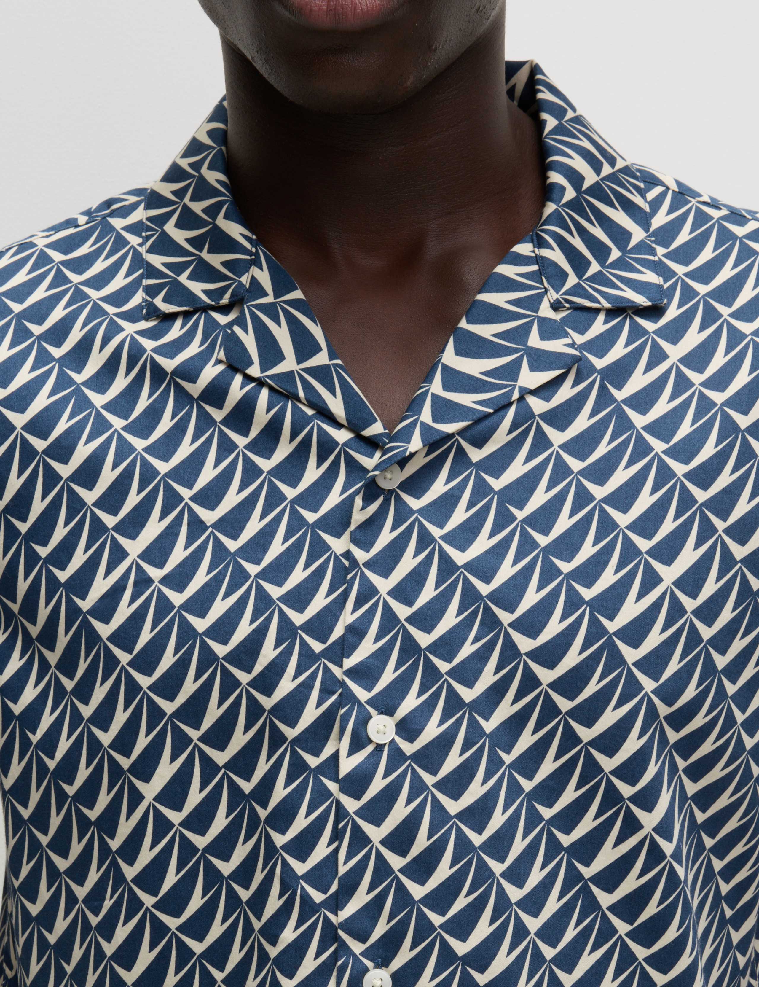 Regular Fit Pure Cotton Geometric Print Shirt
