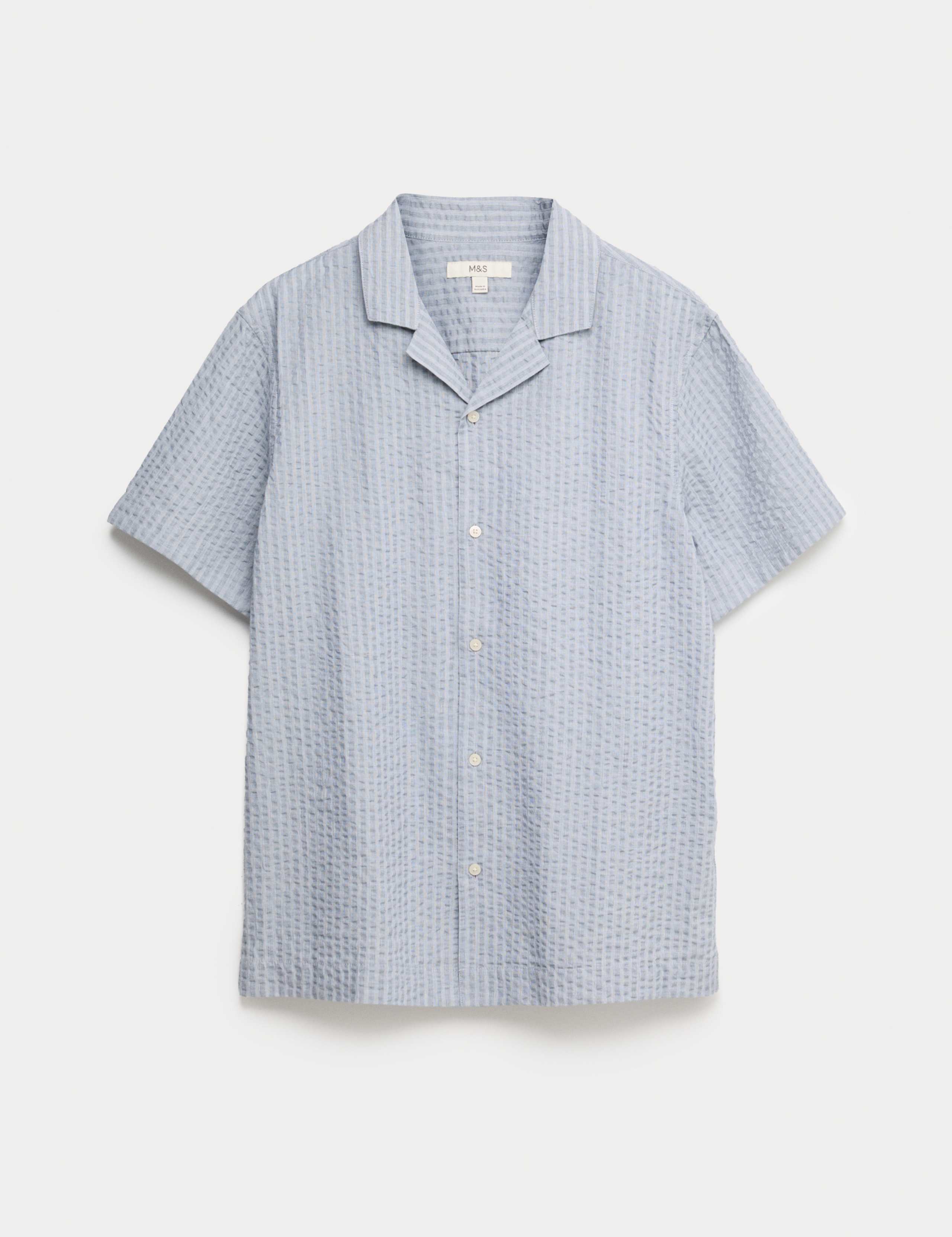 Pure Cotton Seersucker Short Sleeve Shirt
