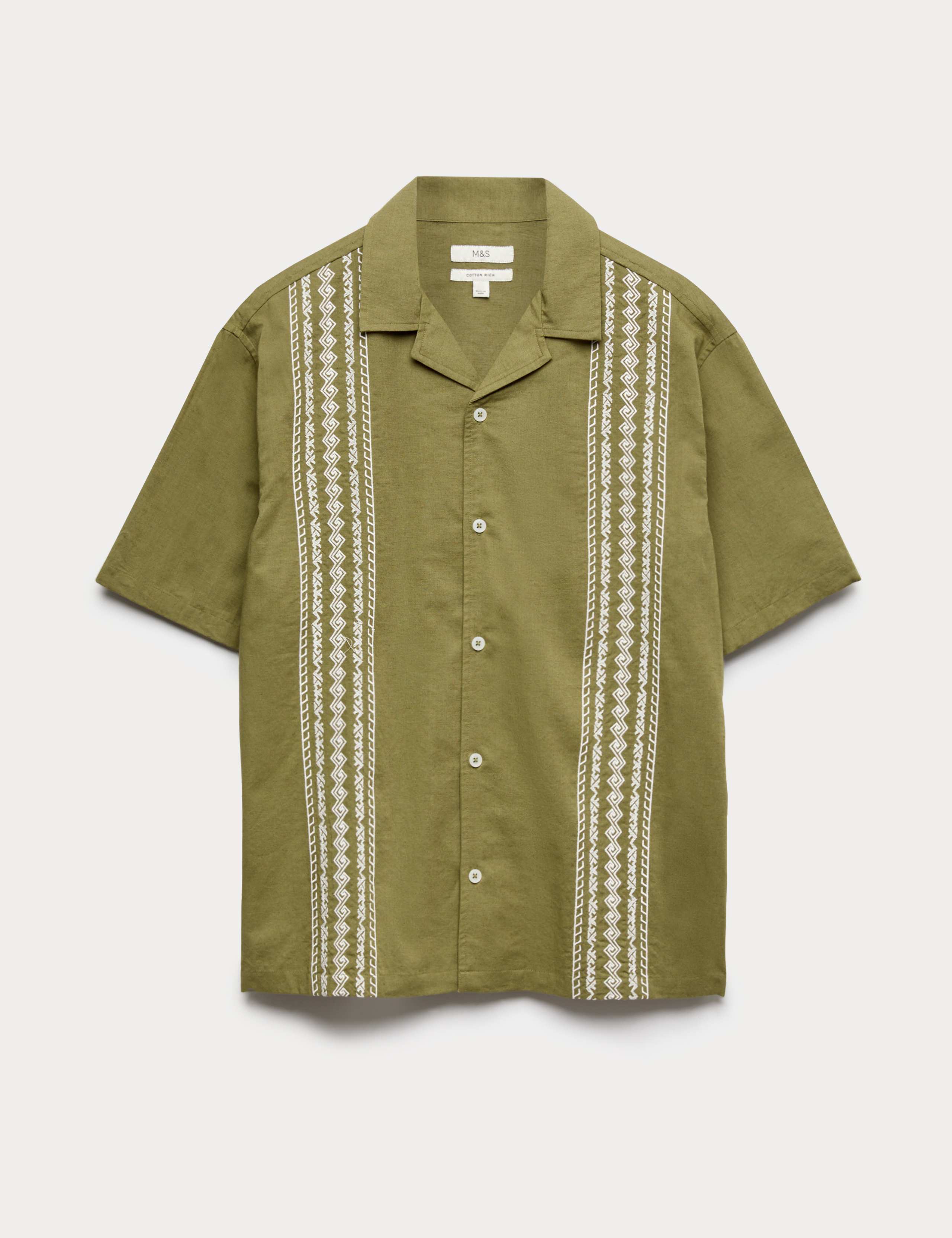 Relaxed Fit Cotton Rich Short Sleeve Shirt
