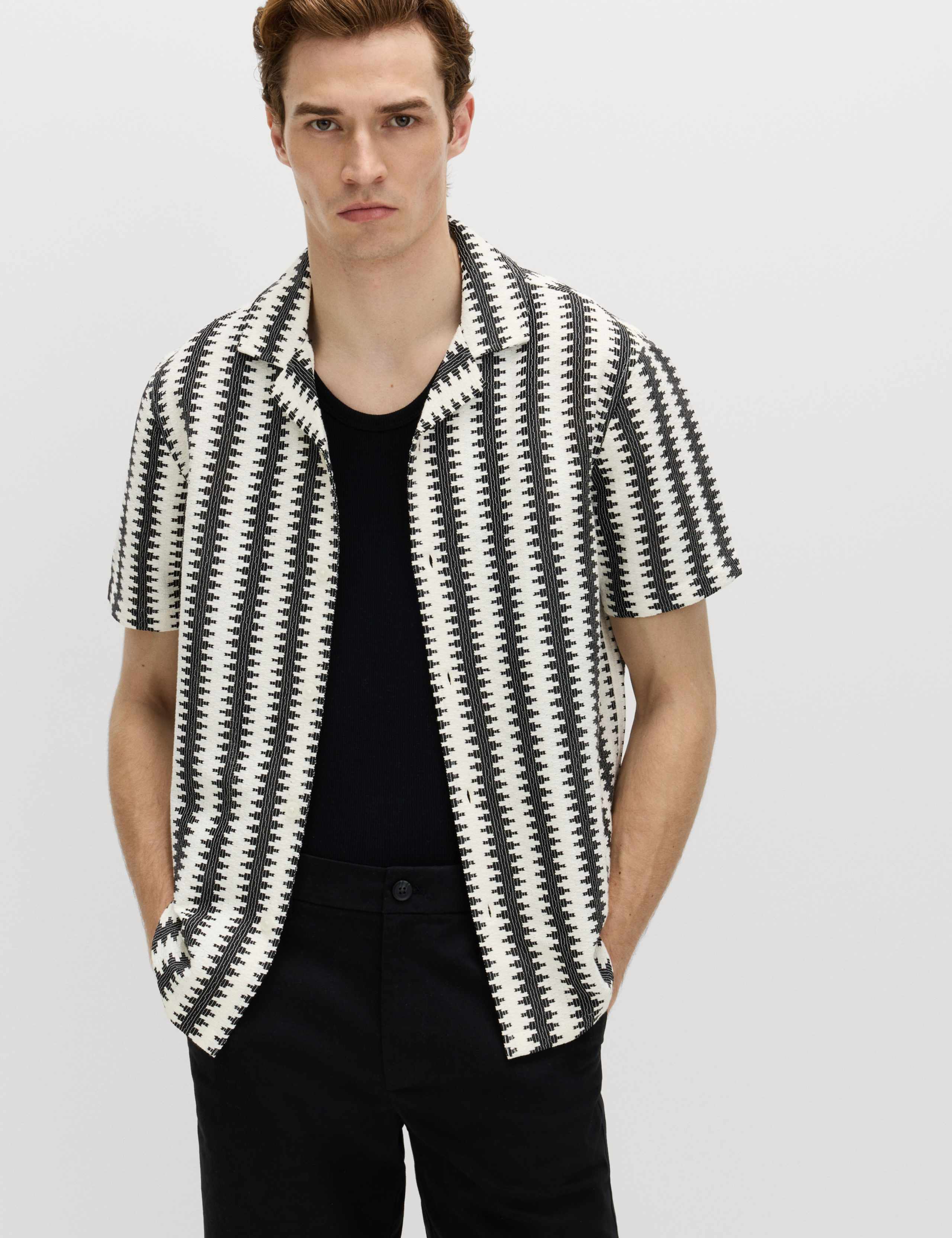 Regular Fit Cotton Blend Short Sleeve Shirt